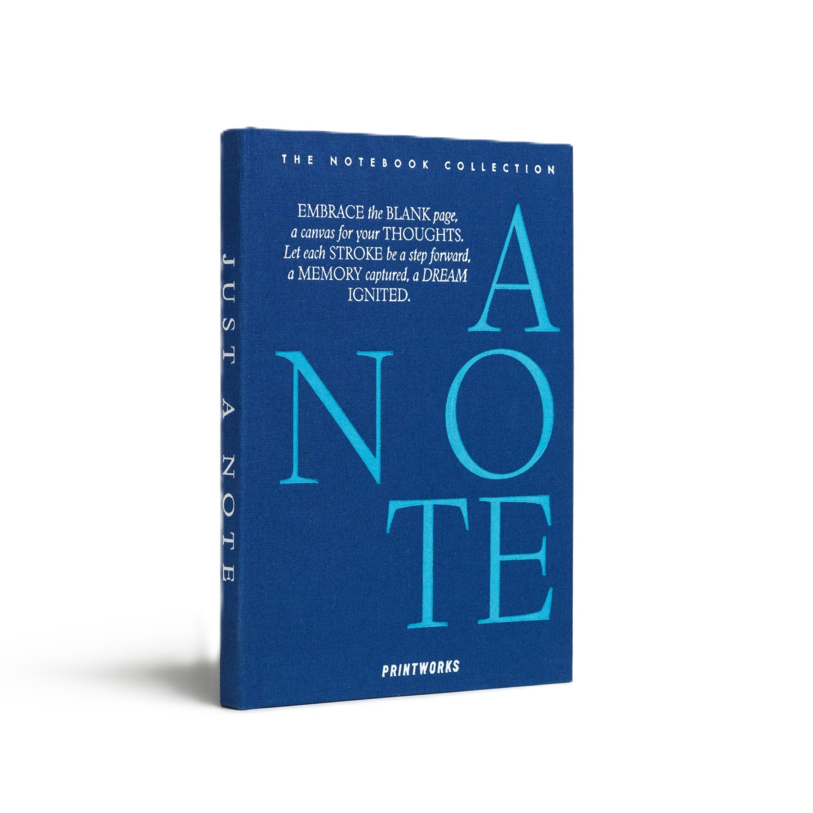 JUST A NOTE navy notebook with blue