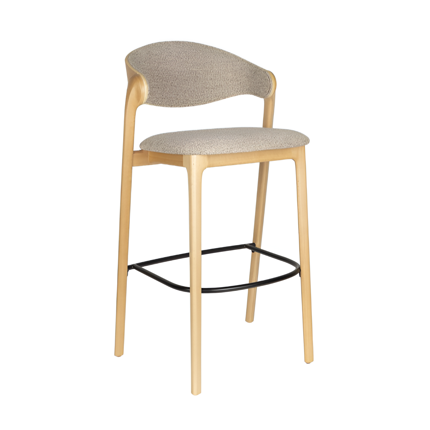 BABINGTON brown stool with wooden base