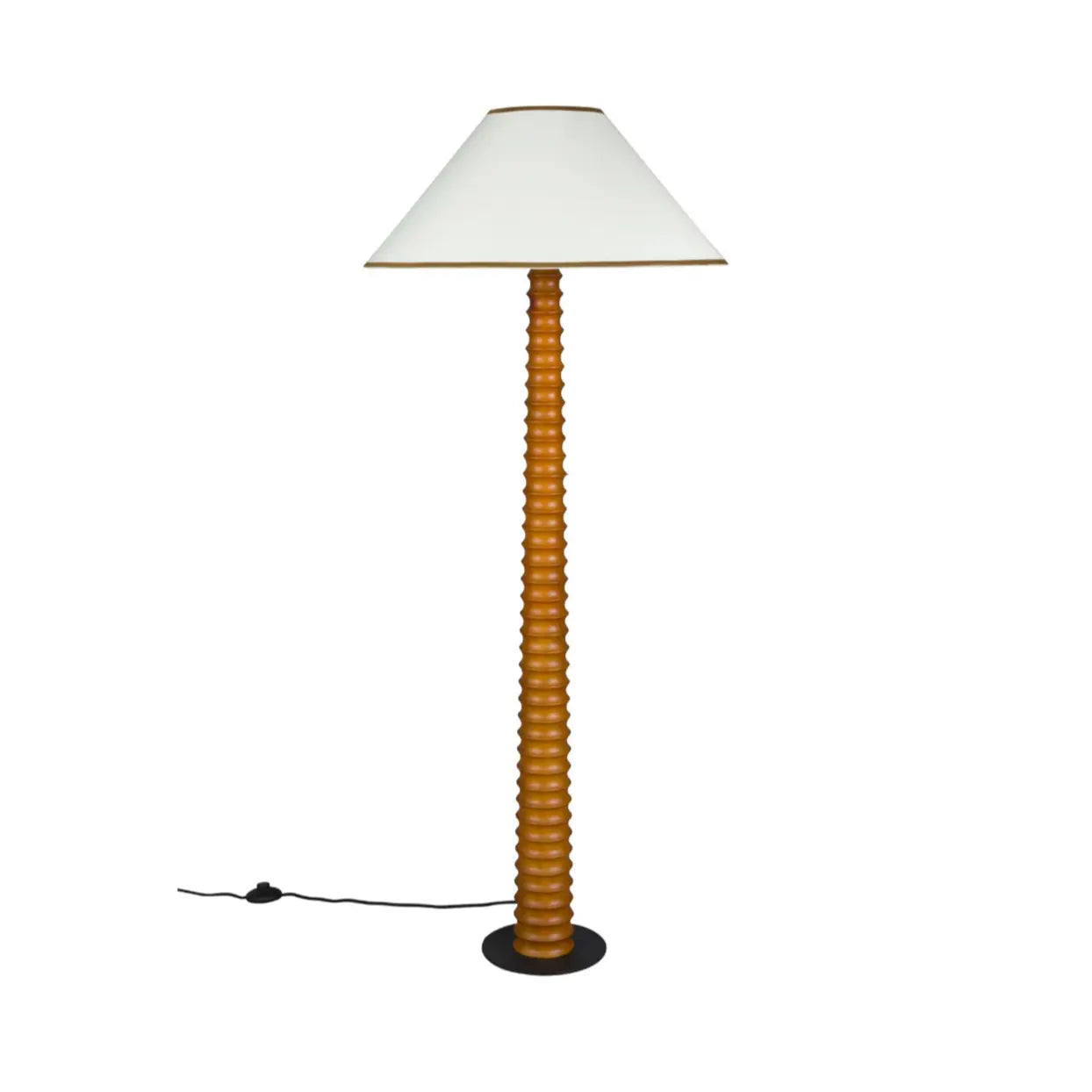 Lampa podłogowa HORACE drewno dębowe z bawełnianym kloszem – Dutchbone