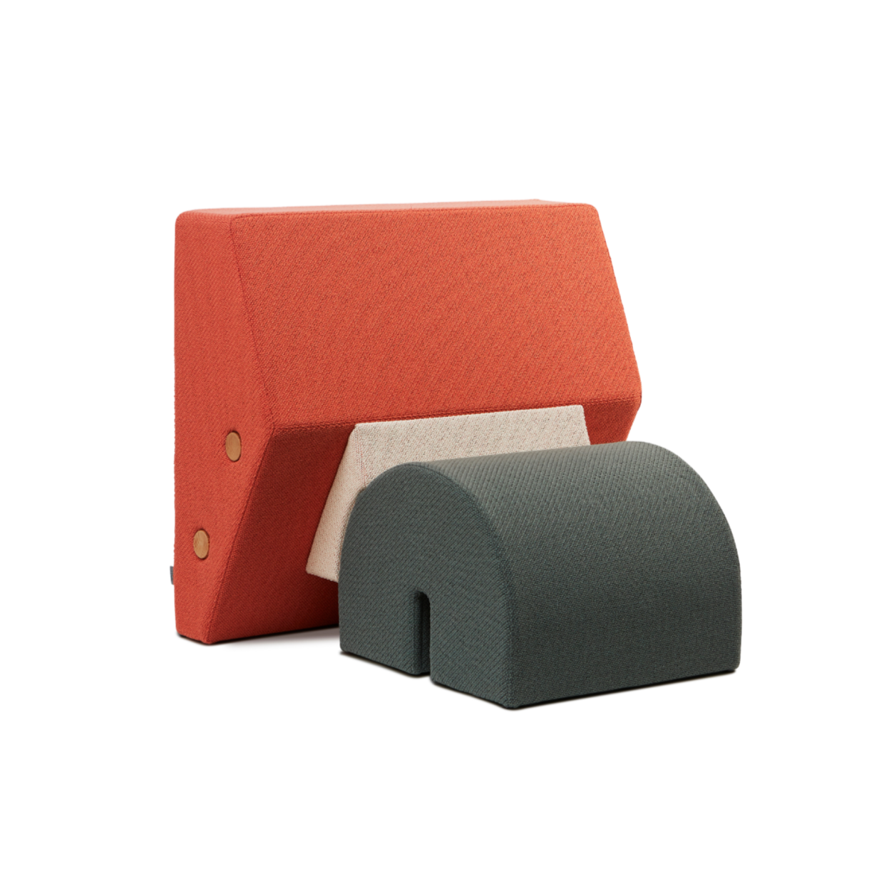 KEYSTONE armchair in orange with beige and dark gray