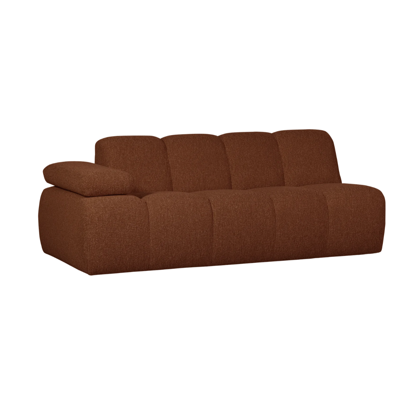 Modulares Sofa MOJO - 2-sitziges Element linksseitig braunes Bouclé