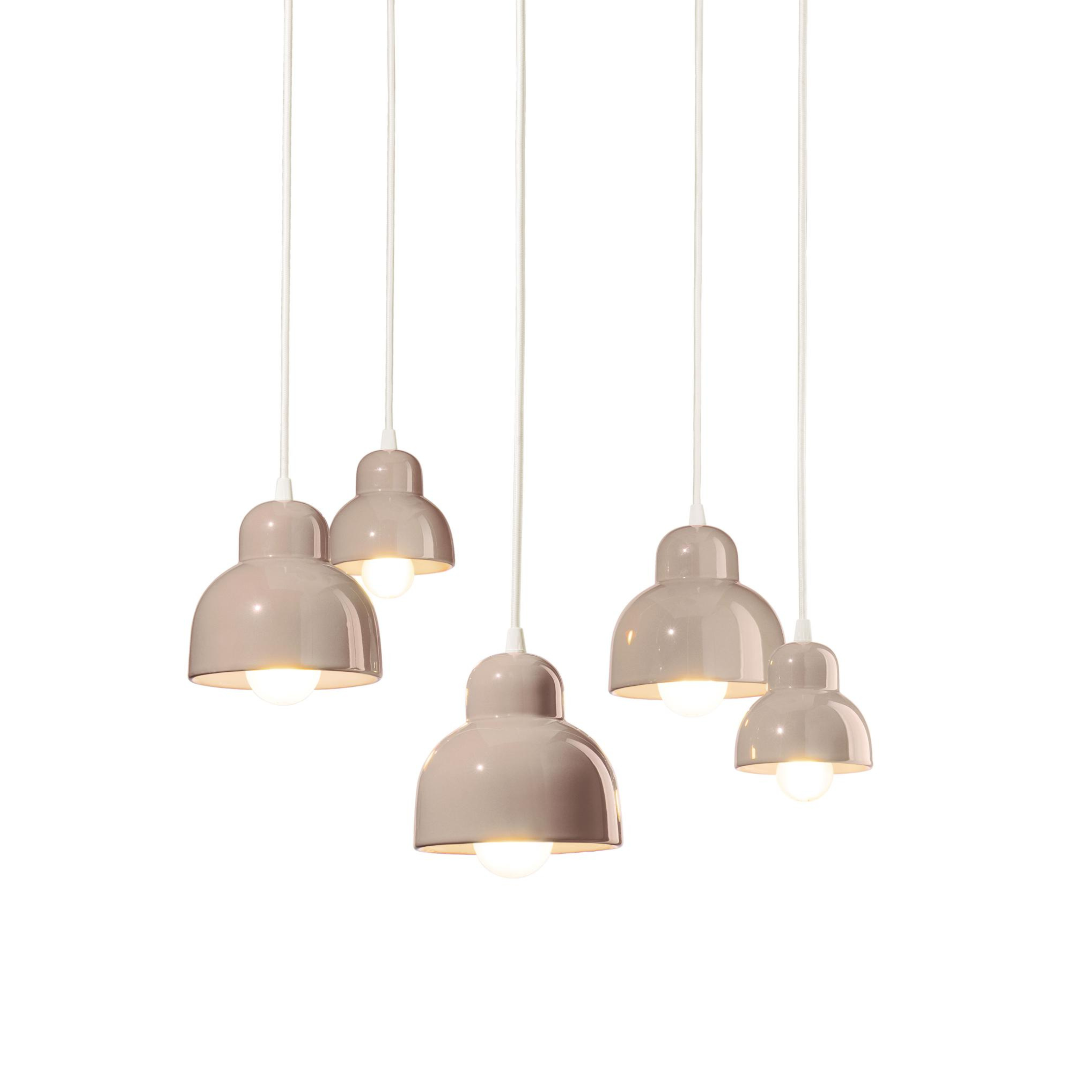 Keramischer Kronleuchter BERIMBAU beige