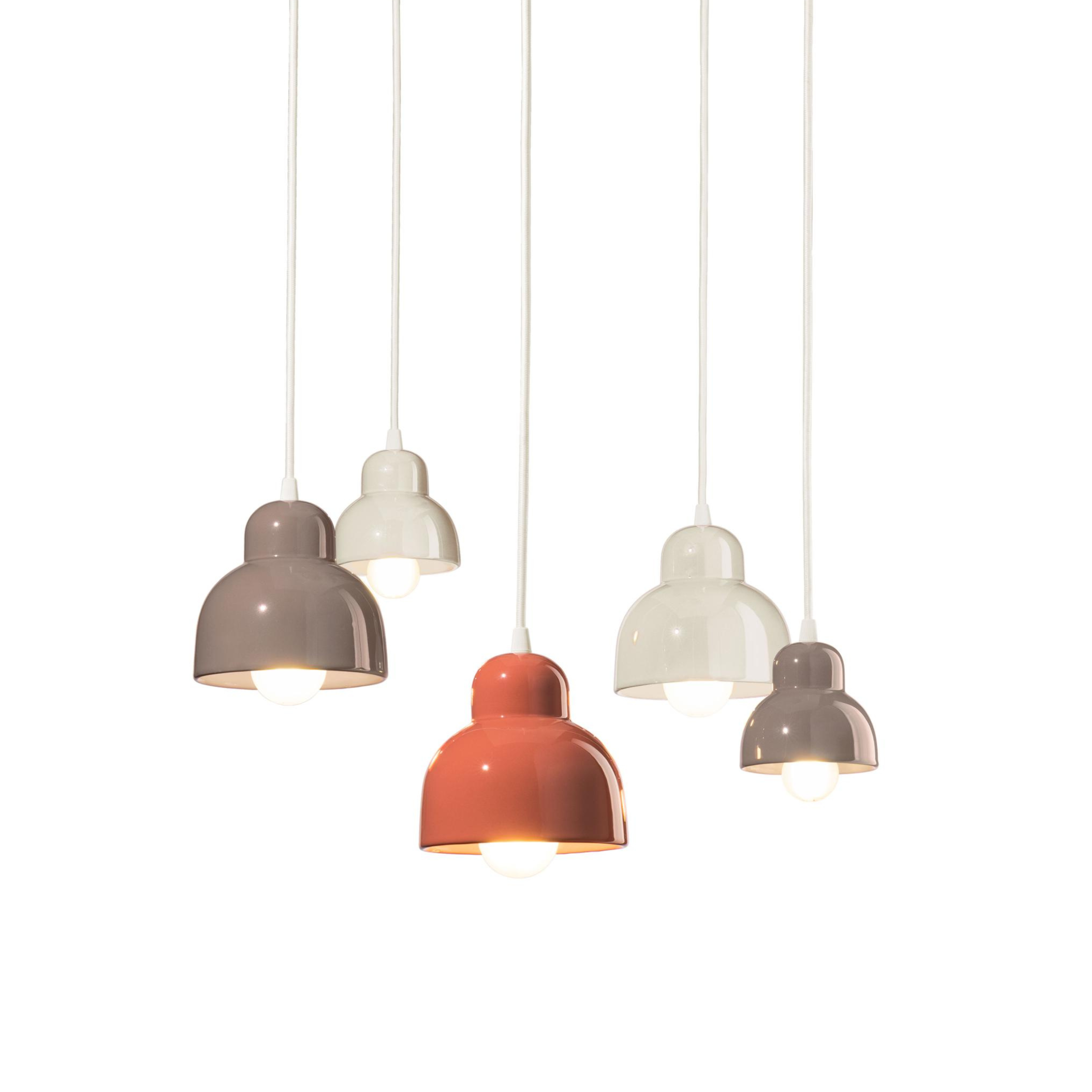 Keramikleuchter BERIMBAU MIX creme mit mokka und orange