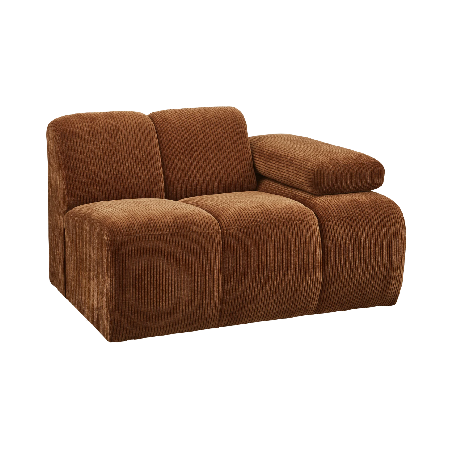 Modulares Sofa MOJO - rechte Element braunes Cord