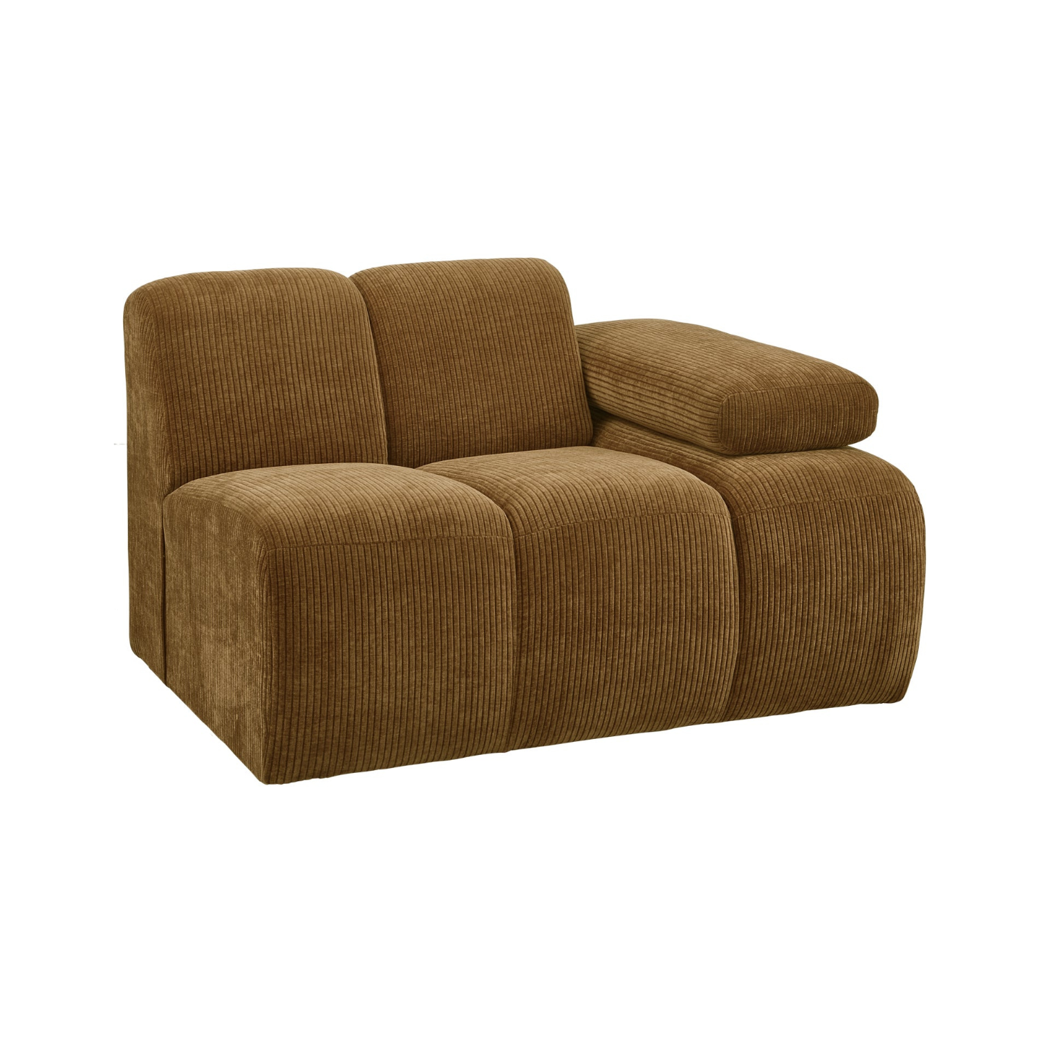 Modulares Sofa MOJO - rechte Element in dunklem Honigcord