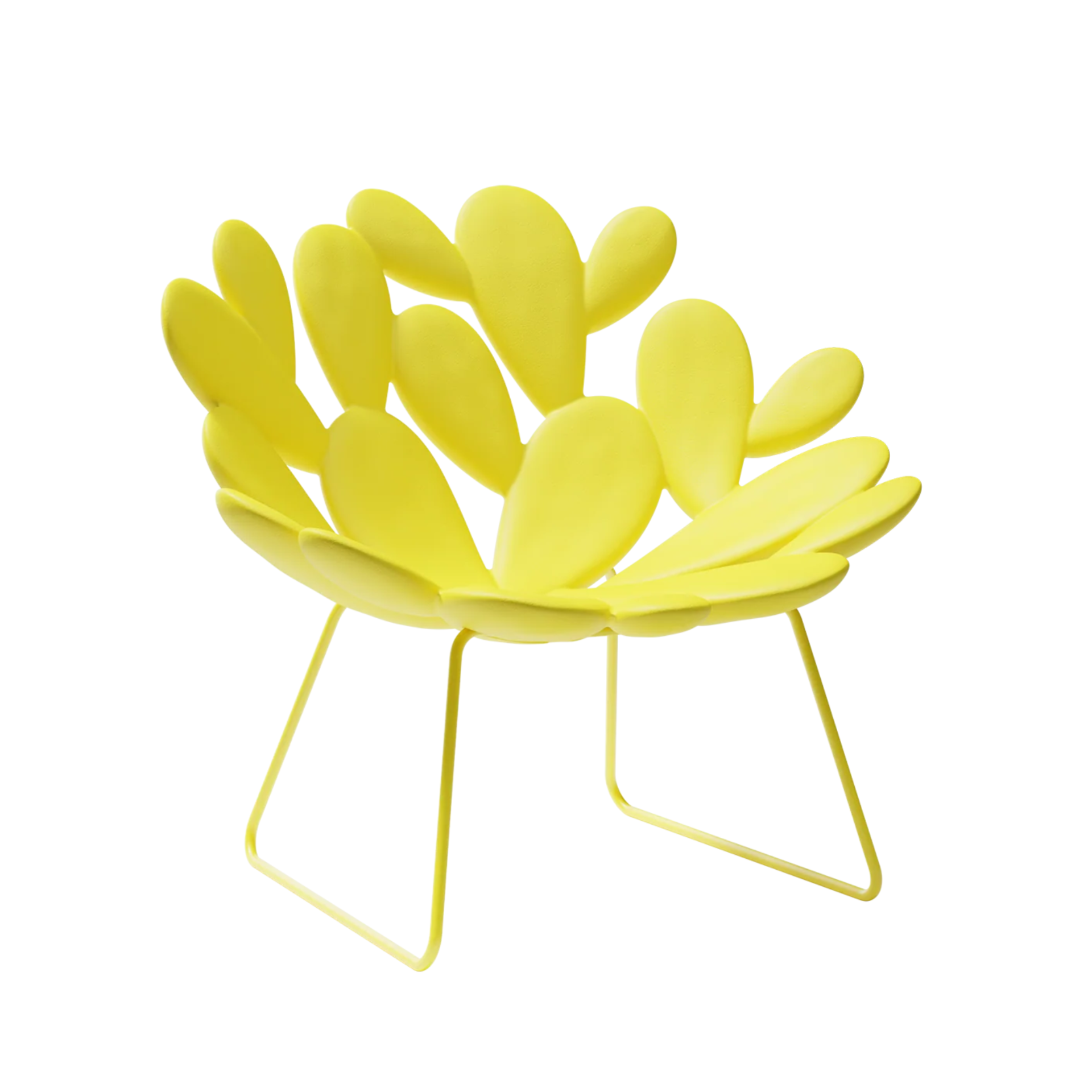 FILICUDI yellow garden armchair with sled base
