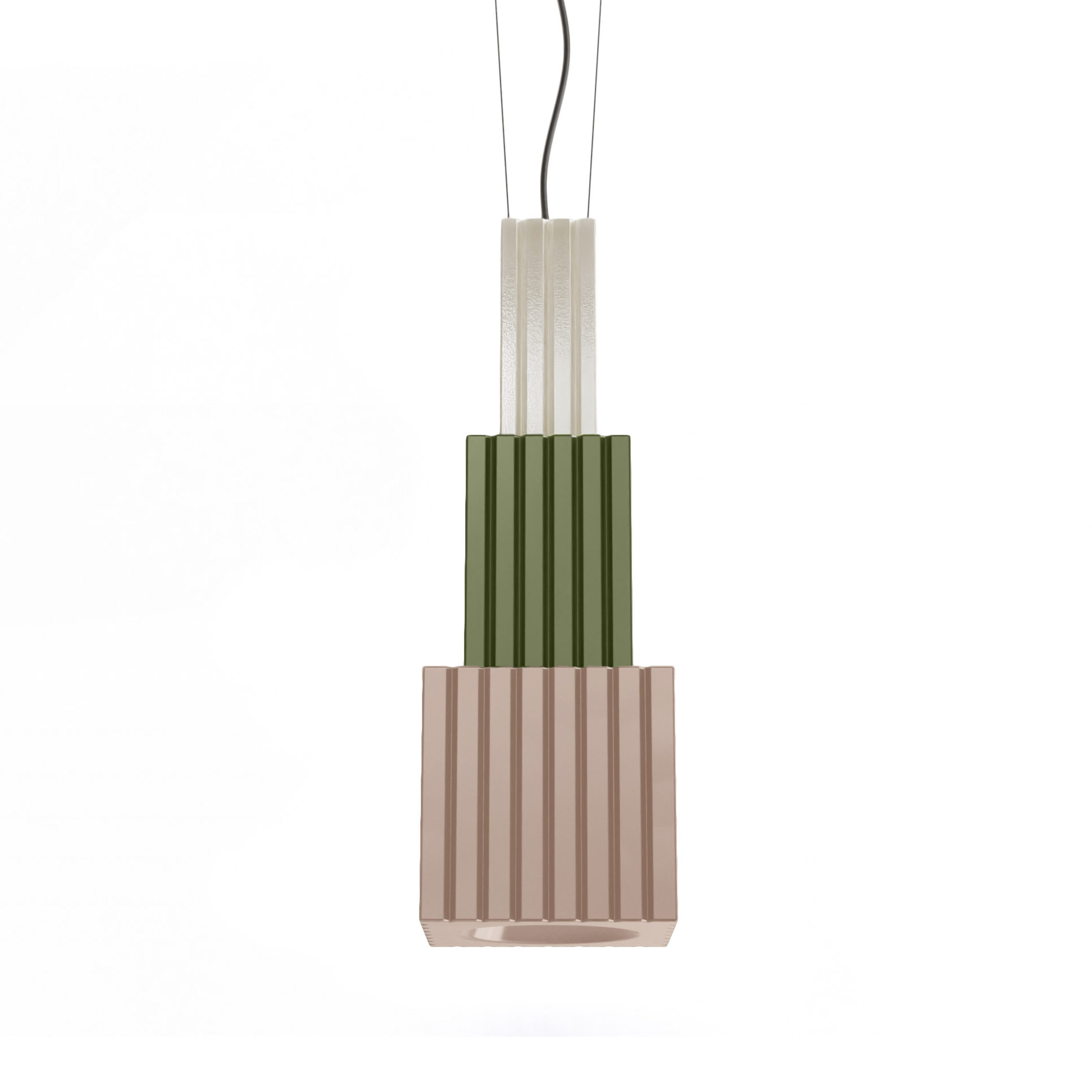 METRA ceramic pendant lamp in beige with sage green and cream