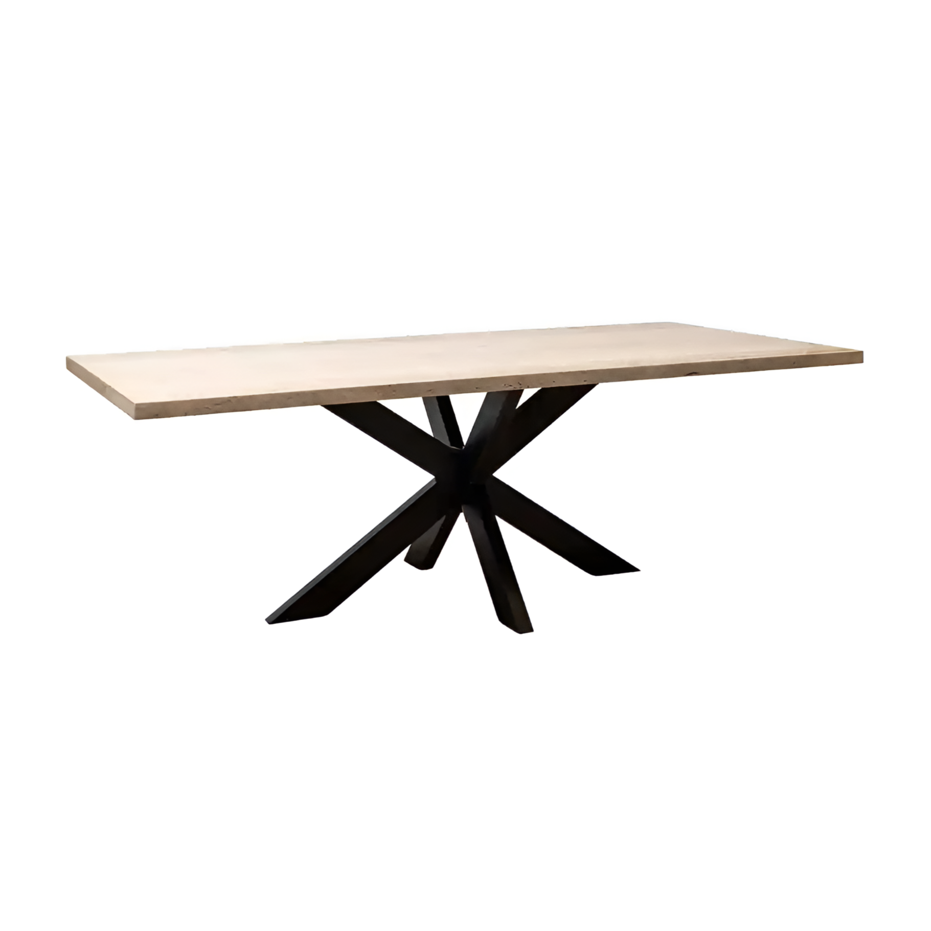 AVALON rectangular table travertine with a brown base