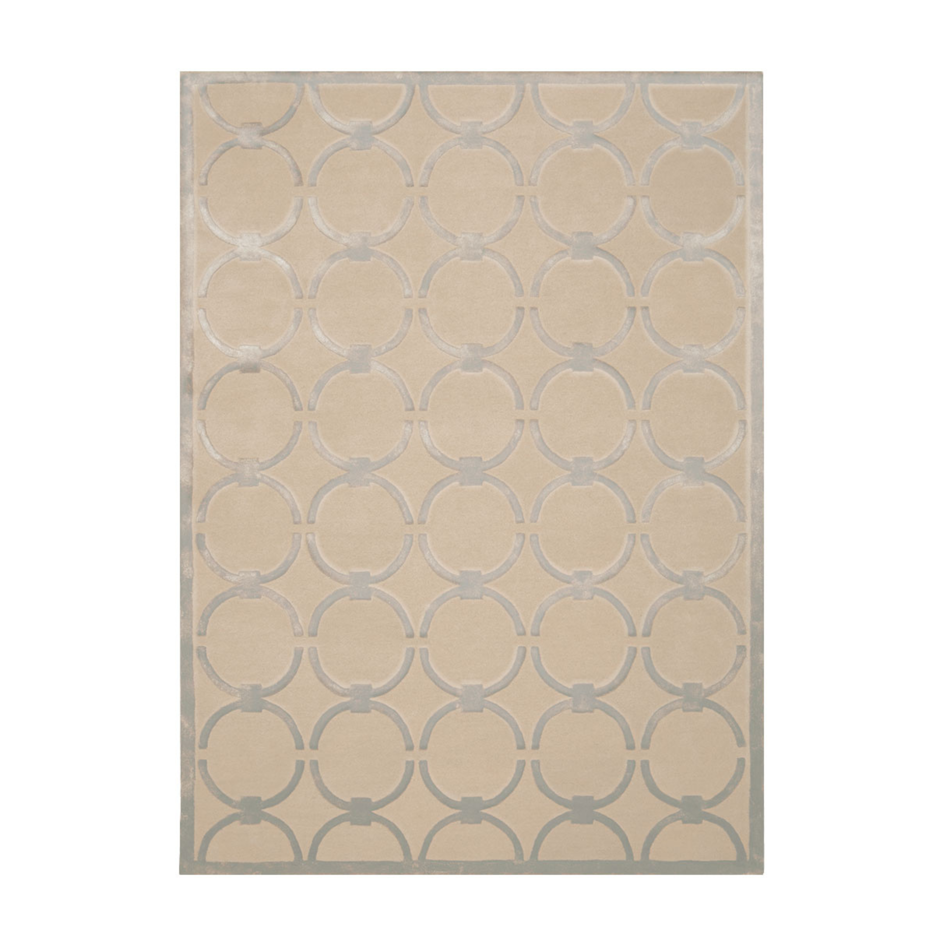 GLAM Beige Rug with Gray Geometric Pattern