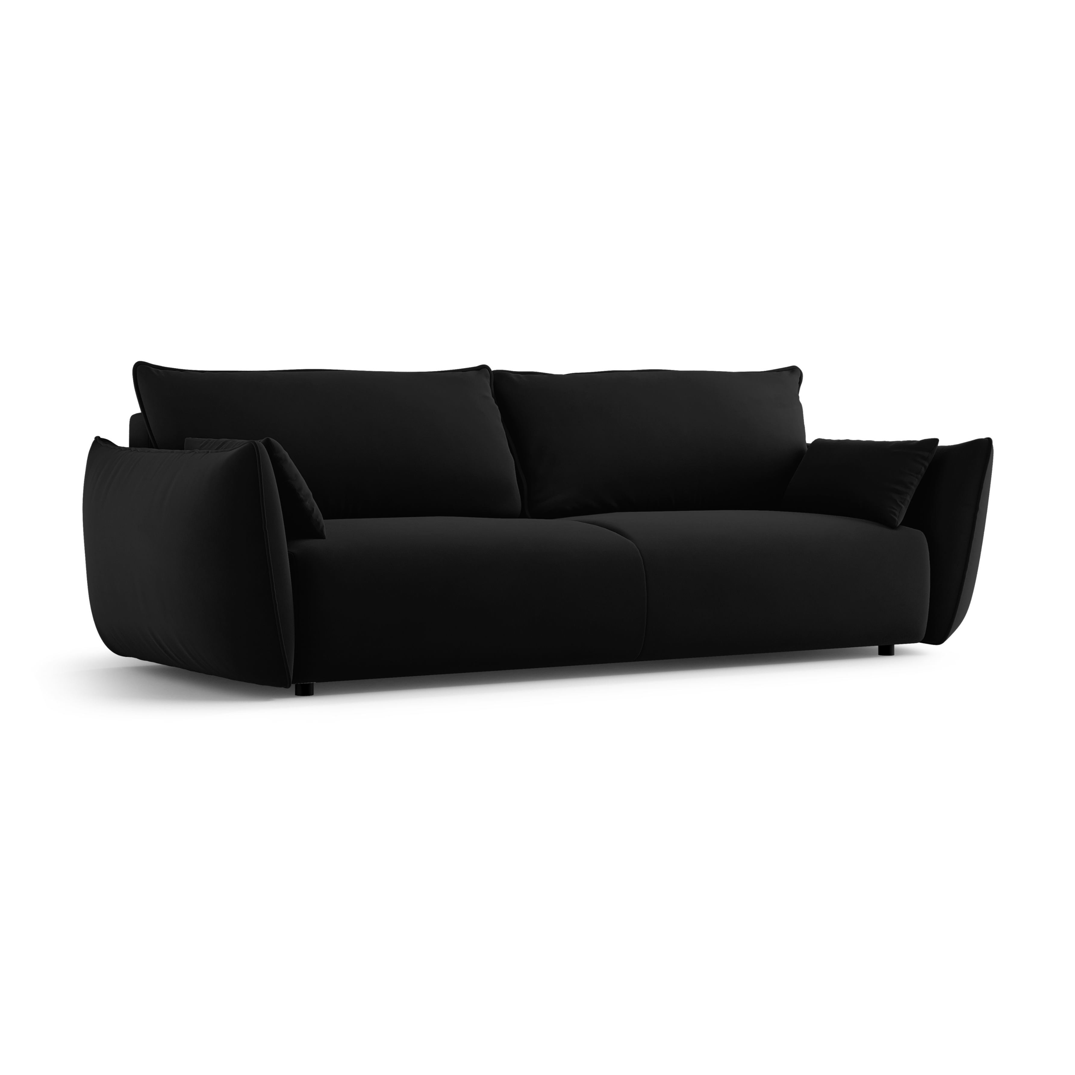 Samtsofa mit Schlaffunktion MATERA schwarz