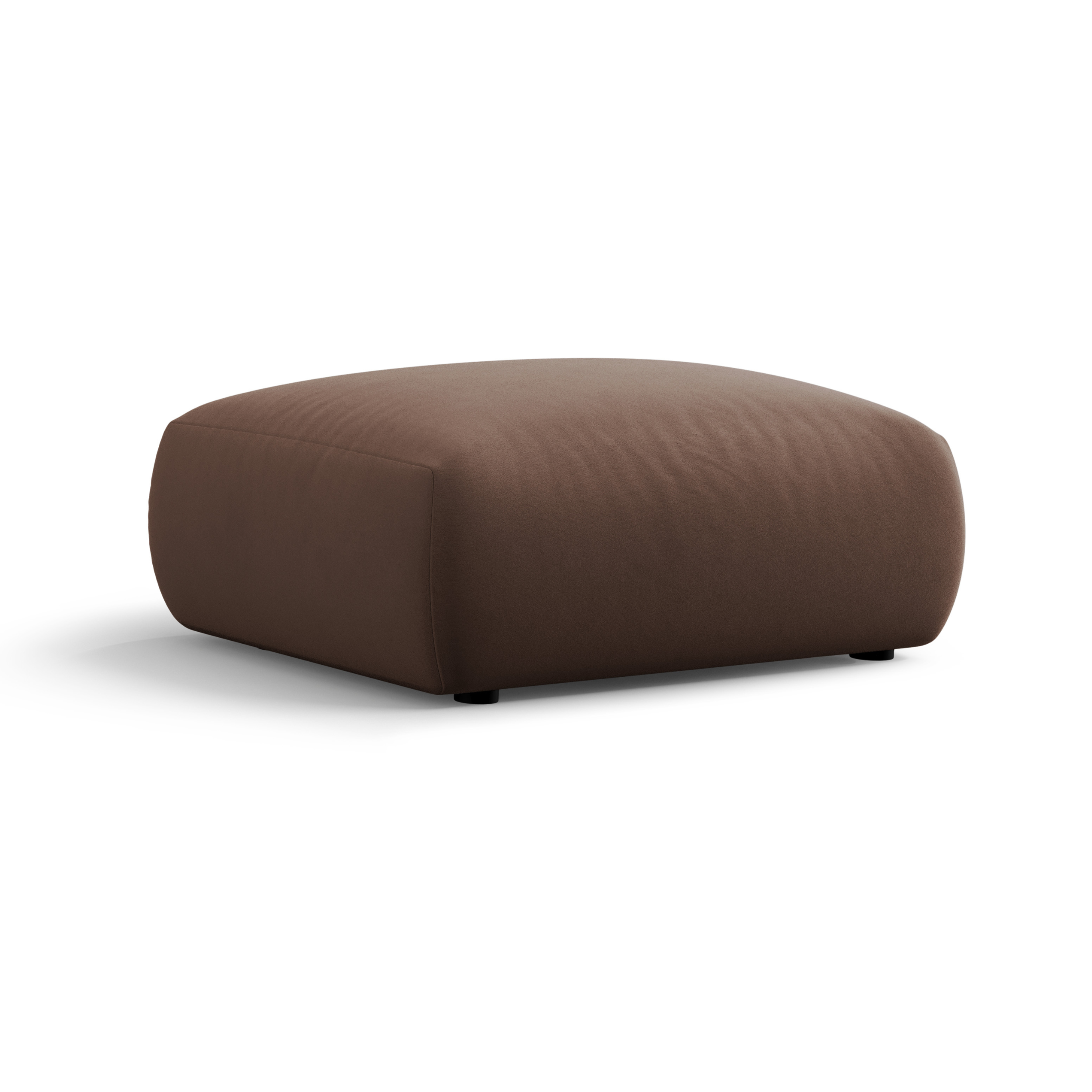 Chocolate velvet pouf MATERA