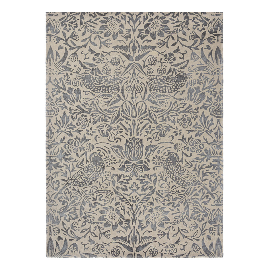 Strawberry Thief Ink rug beige