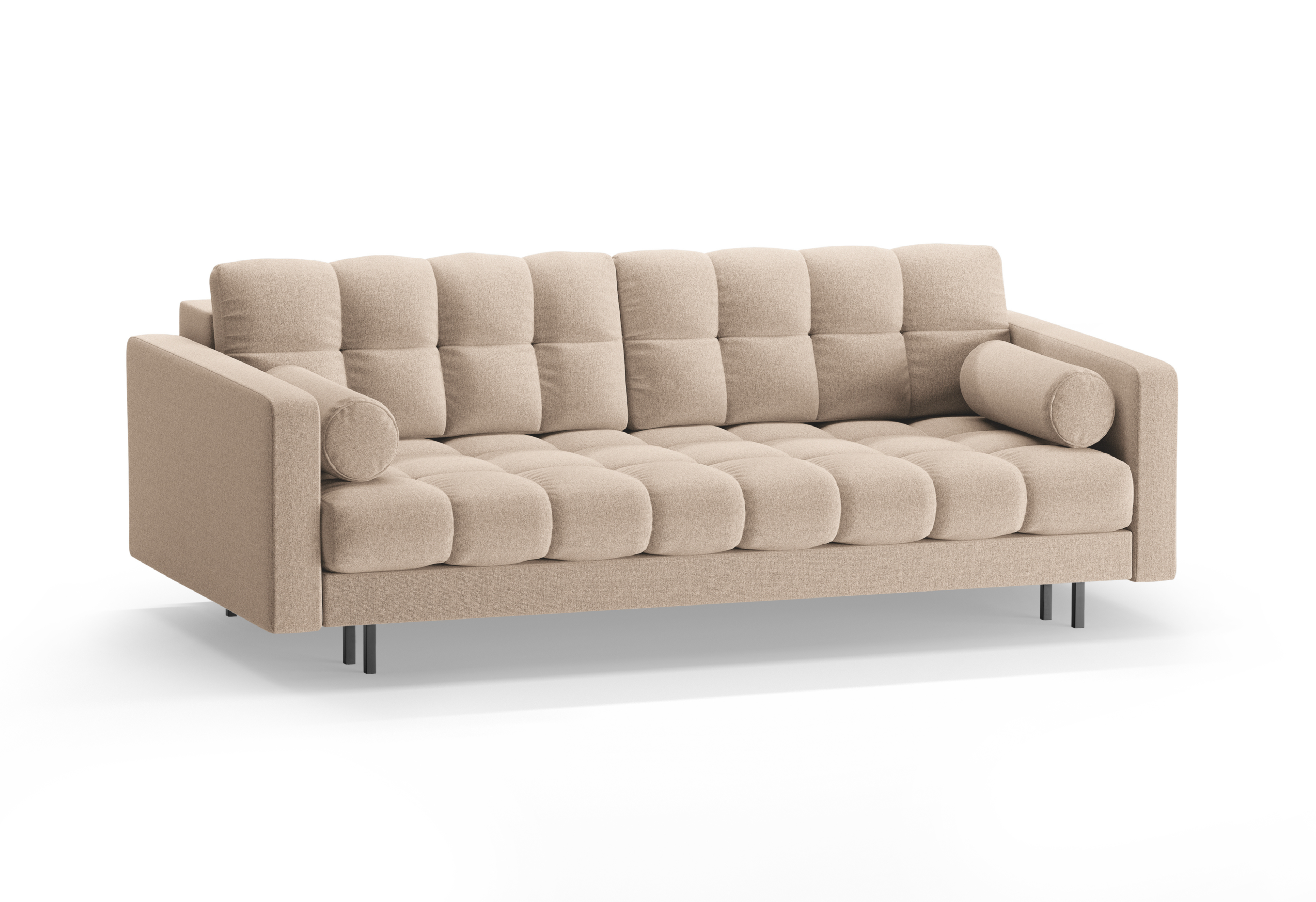 3-Sitzer Sofa mit Schlaffunktion BALI beige mit schwarzem Fuß