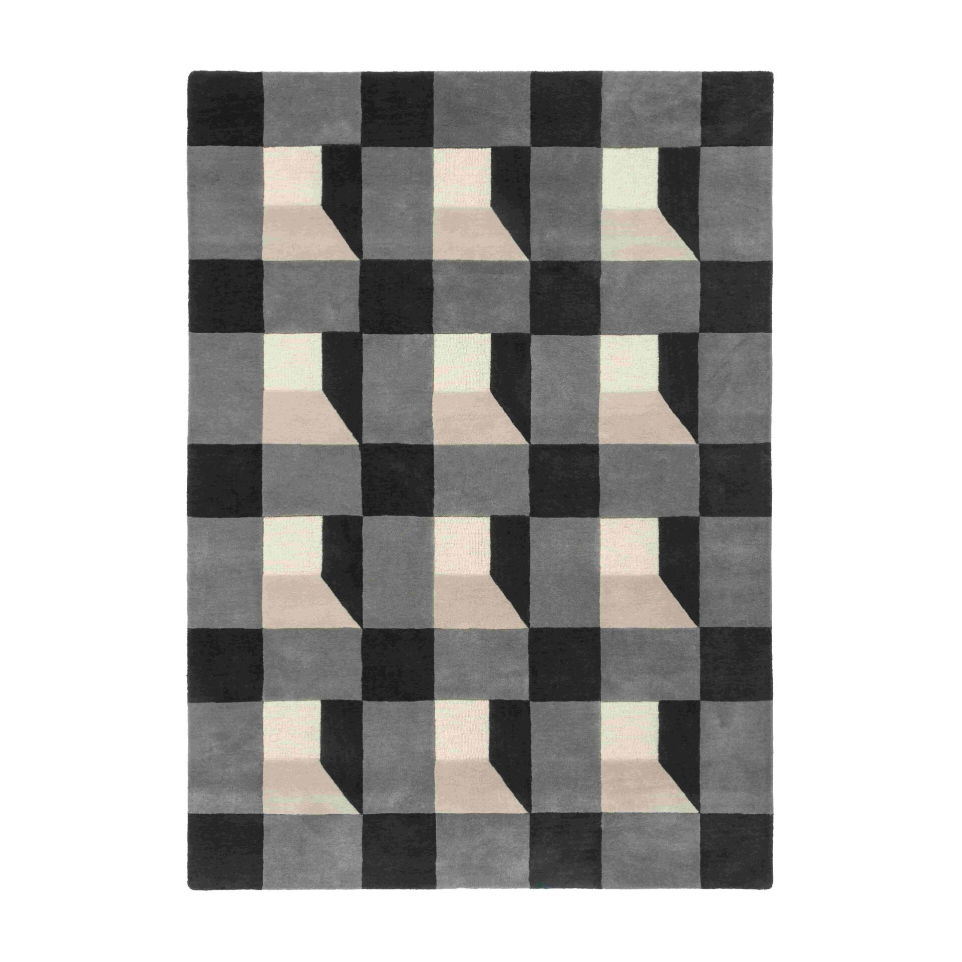 BLOCKS SLATE Teppich grau-beige