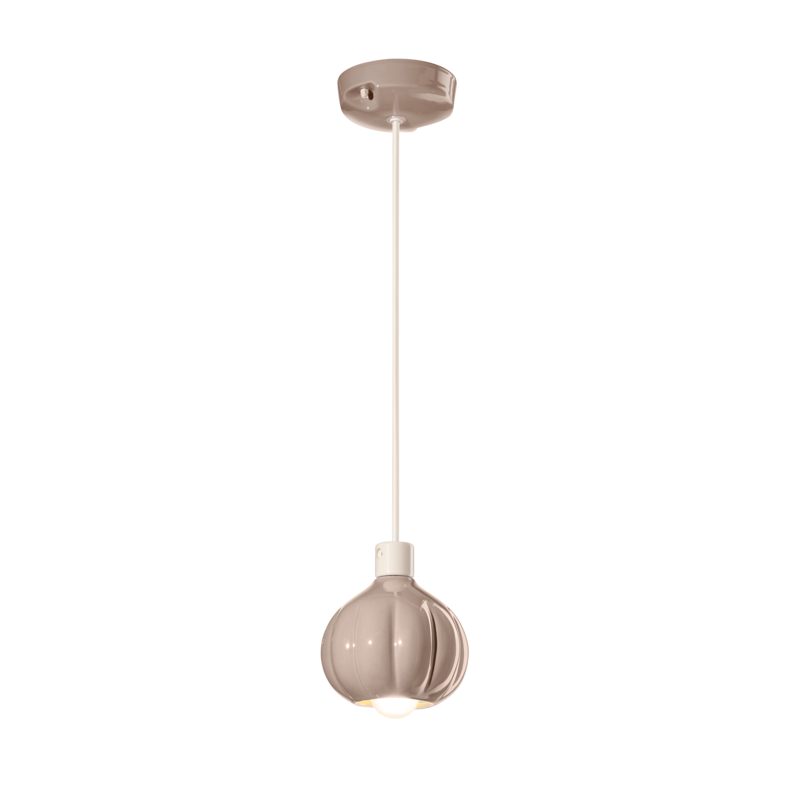 Keramik-Pendelleuchte AFOXÉ beige