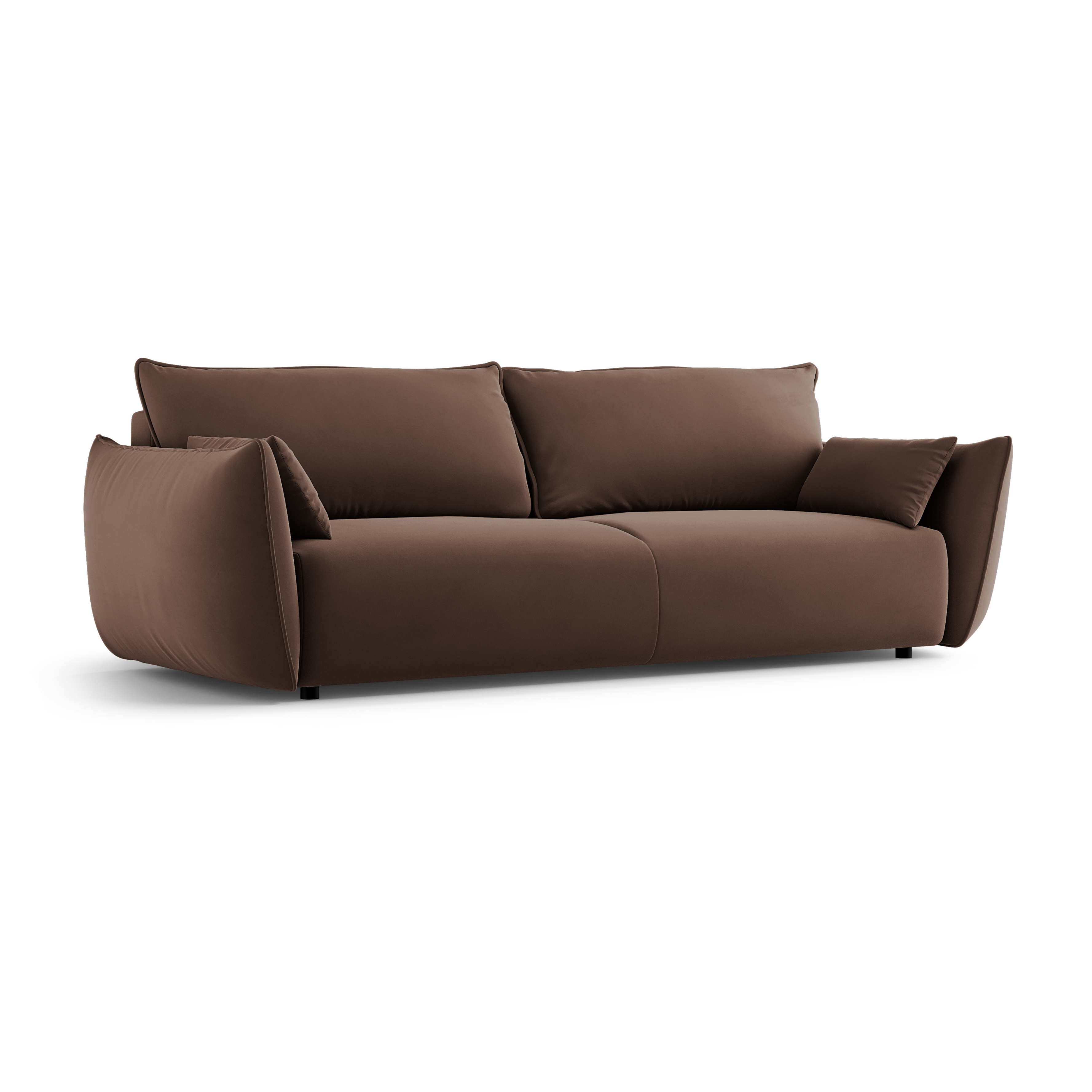 Samtsofa mit Schlaffunktion MATERA schokolade