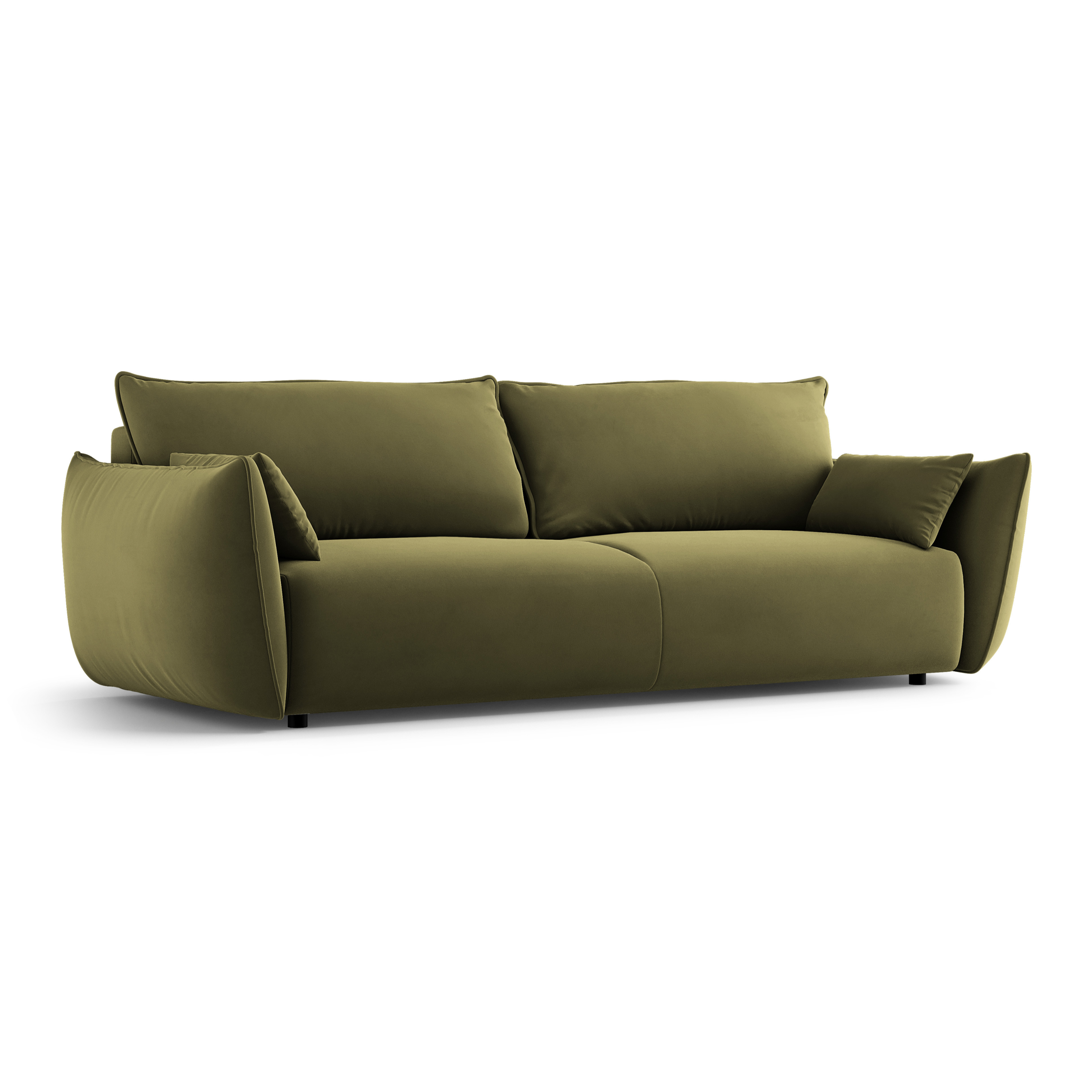 Samtsofa mit Schlaffunktion MATERA oliv