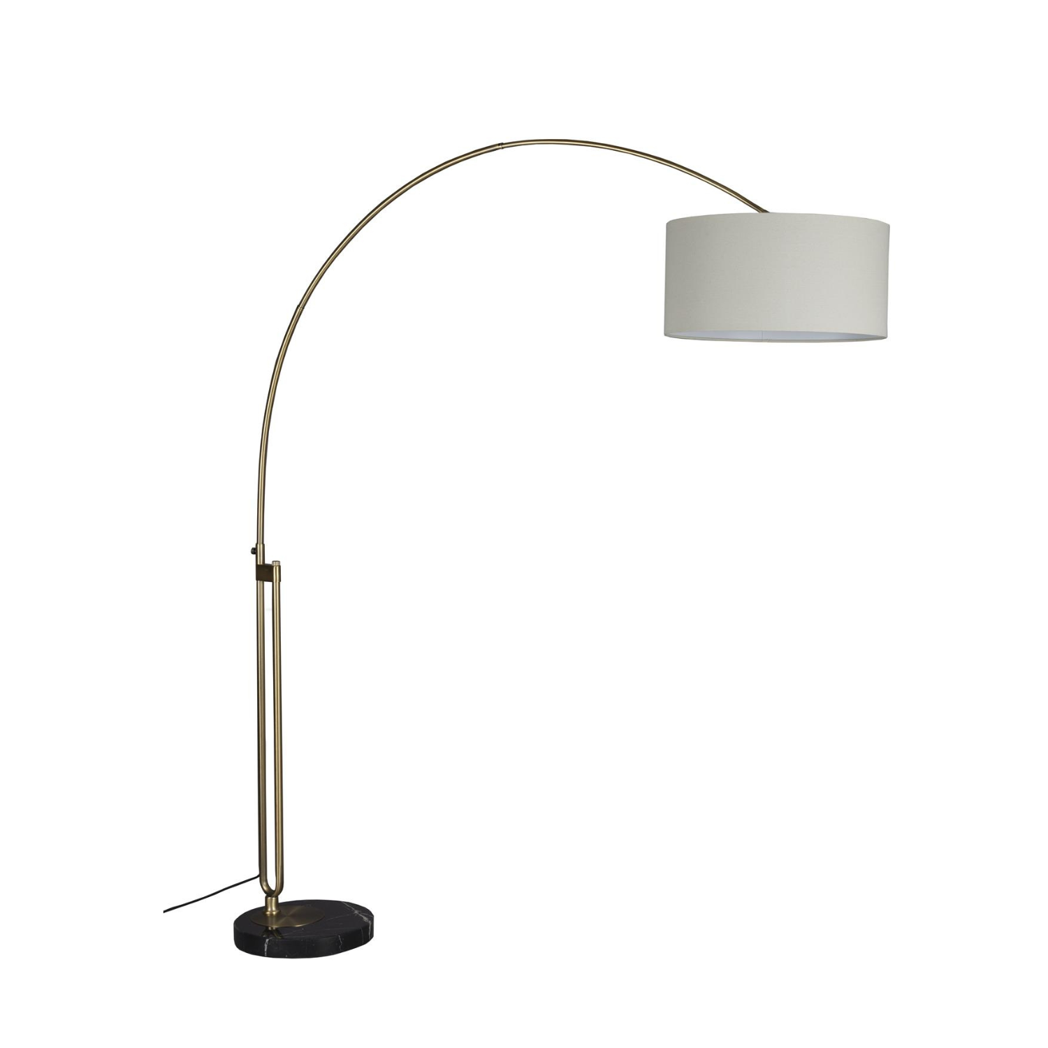 Stehlampe Bogen ARCHIE beige mit schwarzem Marmor