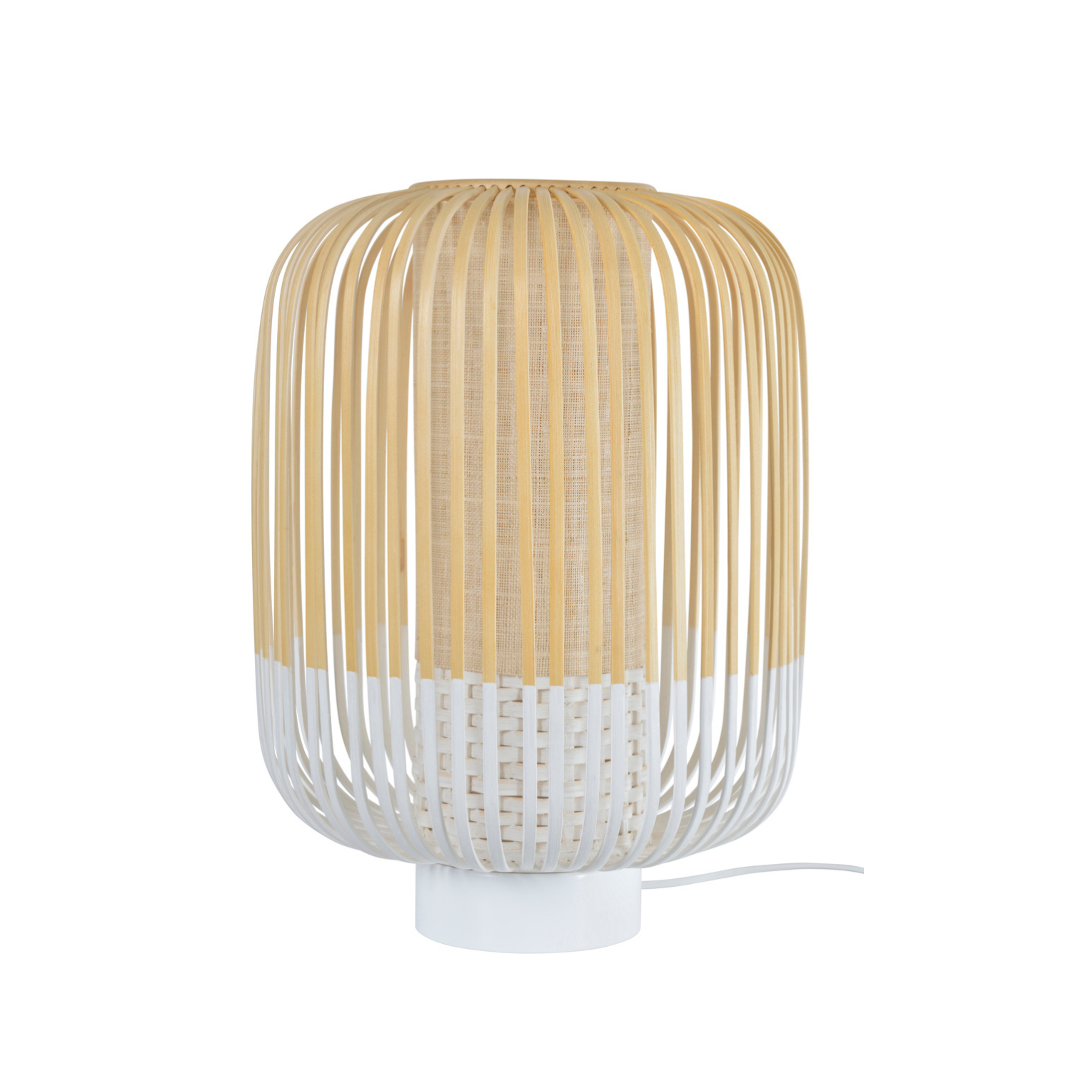 Weiße Tischlampe Bambus