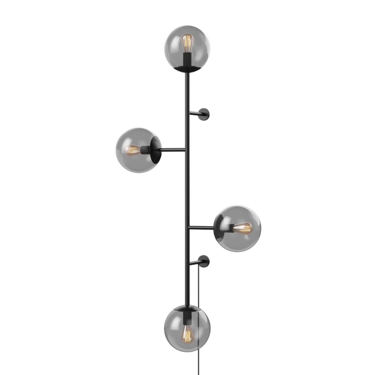Schwarze vierpunktige ORB Wandleuchte