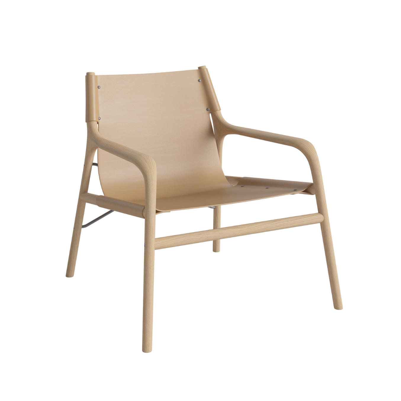 Soul Beige Sessel mit einer weißten Basis