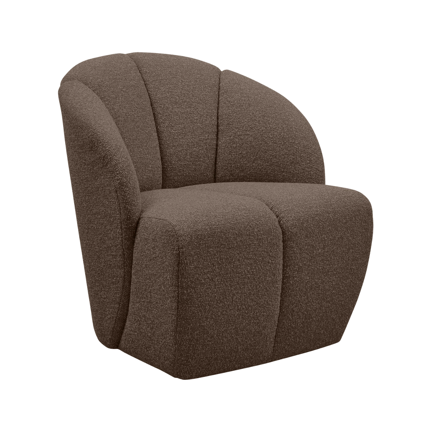 MOJO dark brown bouclé swivel armchair