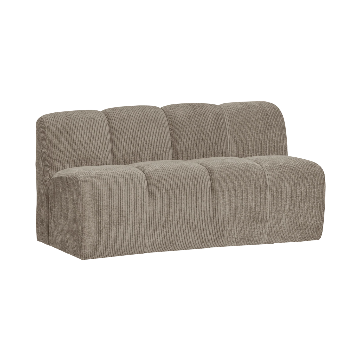 Modulares Sofa MOJO - 3-sitziges Element in dunkelsandfarbener Cord-Optik