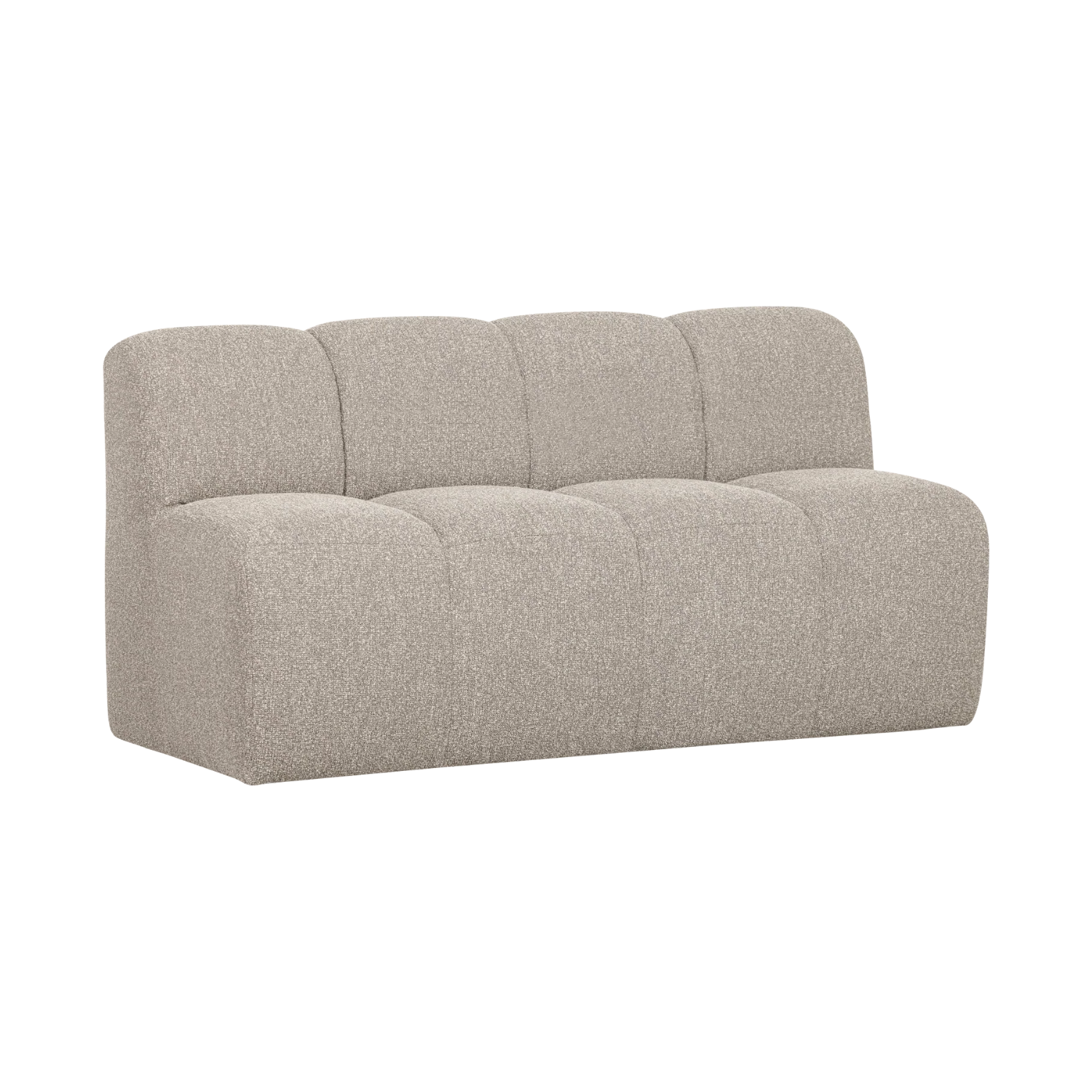 Modulares Sofa MOJO - 3-sitziges Element in beigem Melange Bouclé