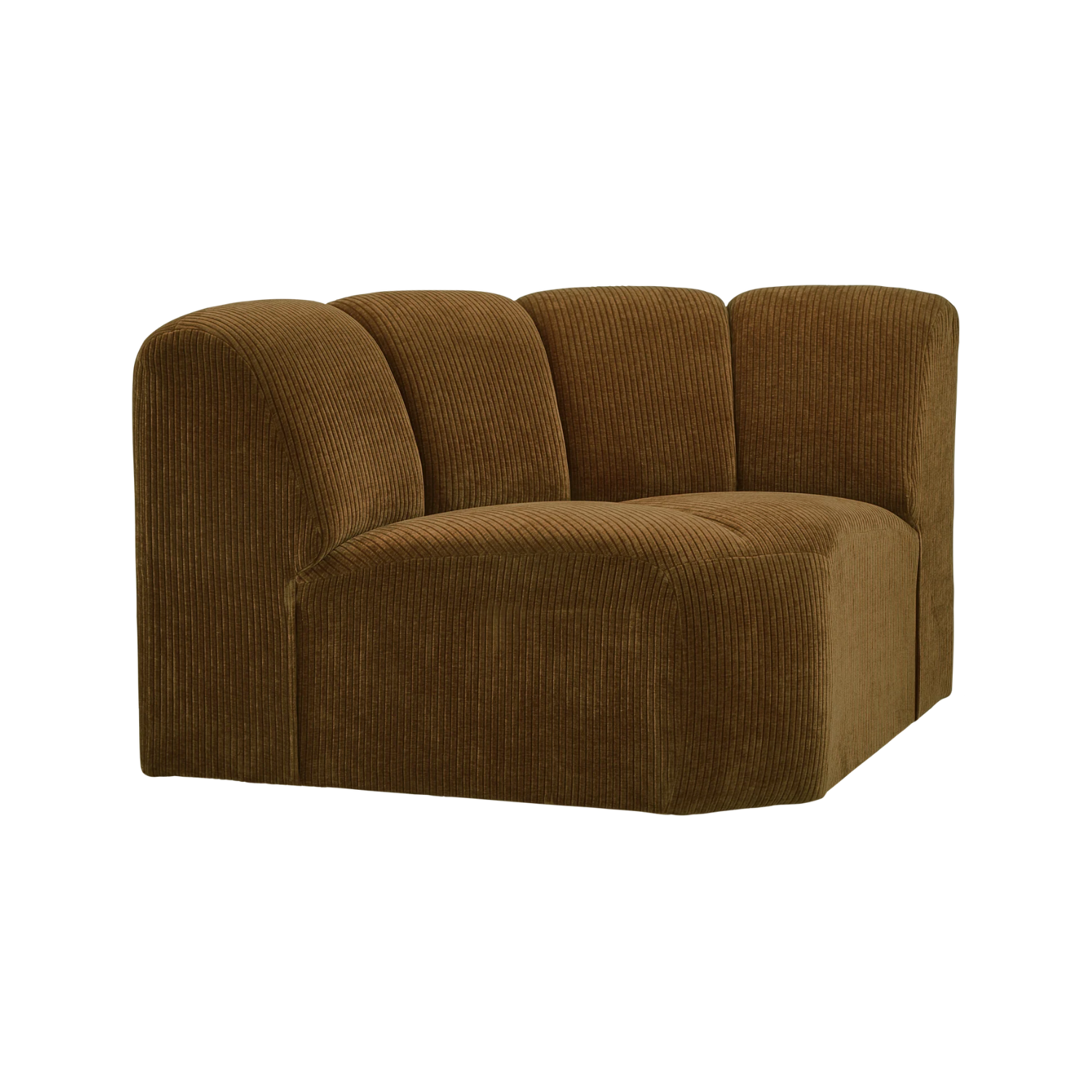 Modulsofa MOJO - dunkles honigfarbenes Cord-Eckelement