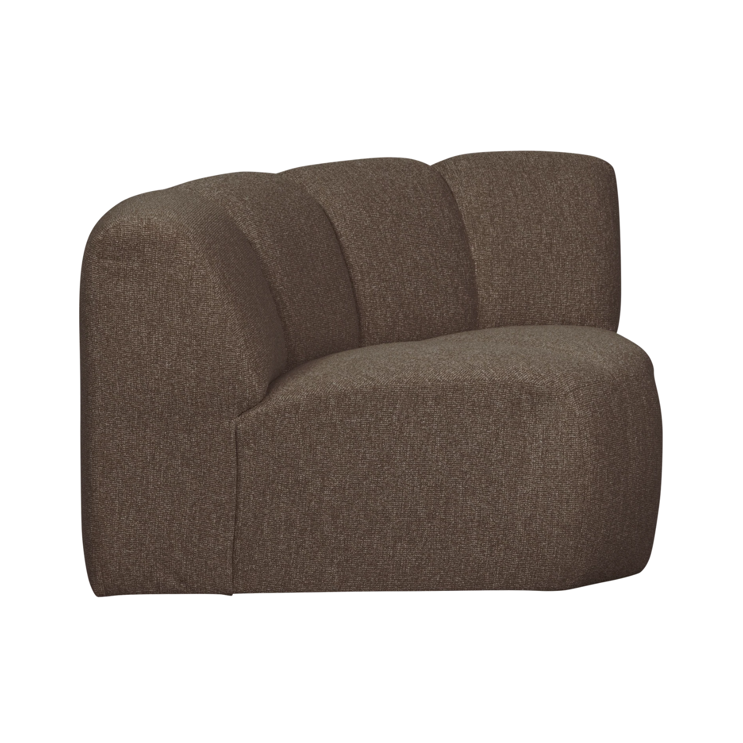 Modulares Sofa MOJO - Eckelement in dunkelbraunem Bouclé