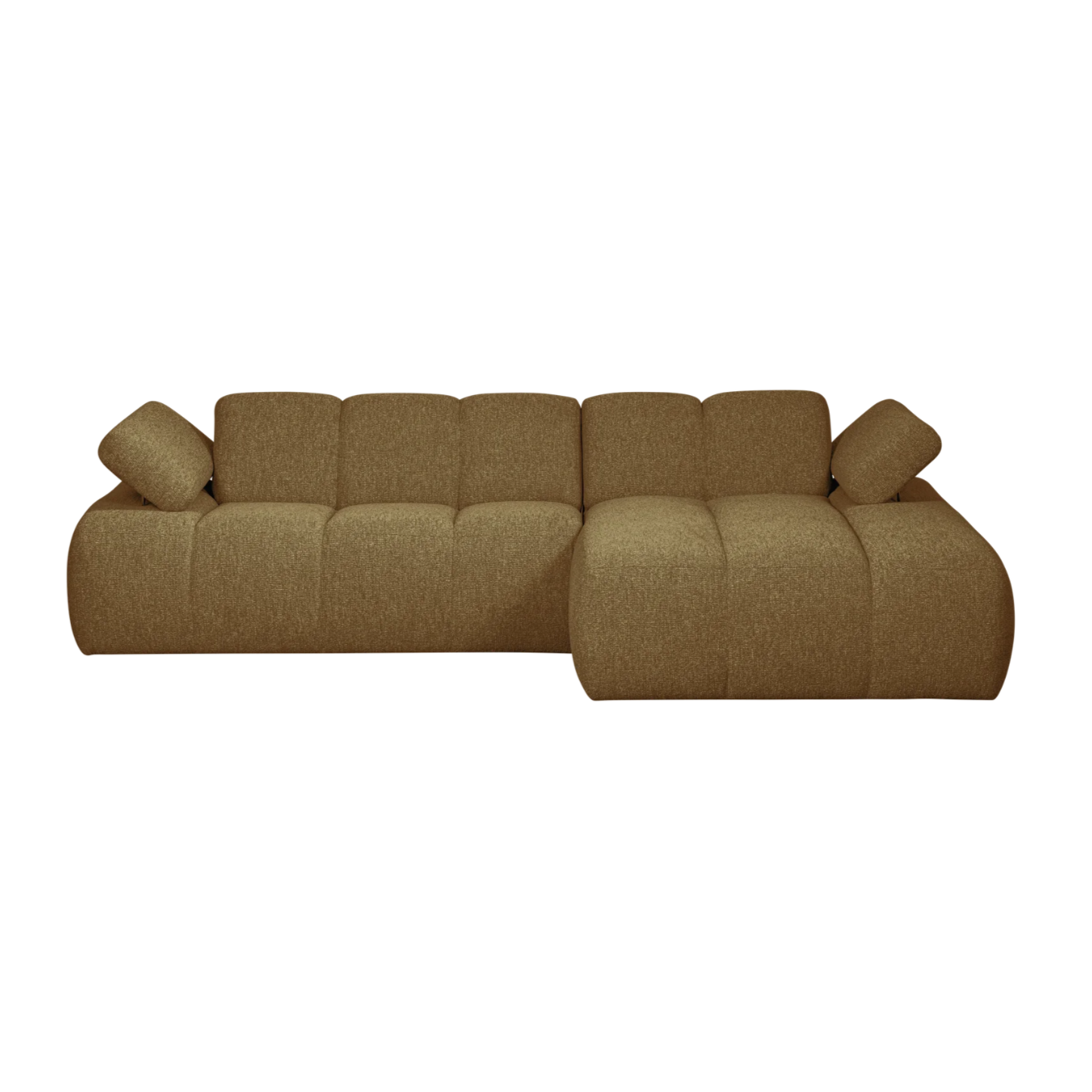 Modularer Ecksofa rechts MOJO in dunklem Honig-Bouclé