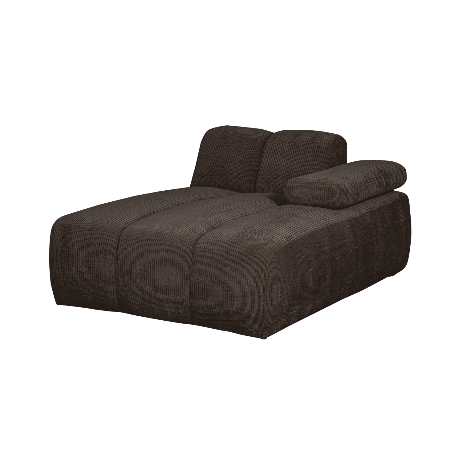 Modulares Sofa MOJO - rechtsseitiger Chaiselongue in dunkelbraunem Cord