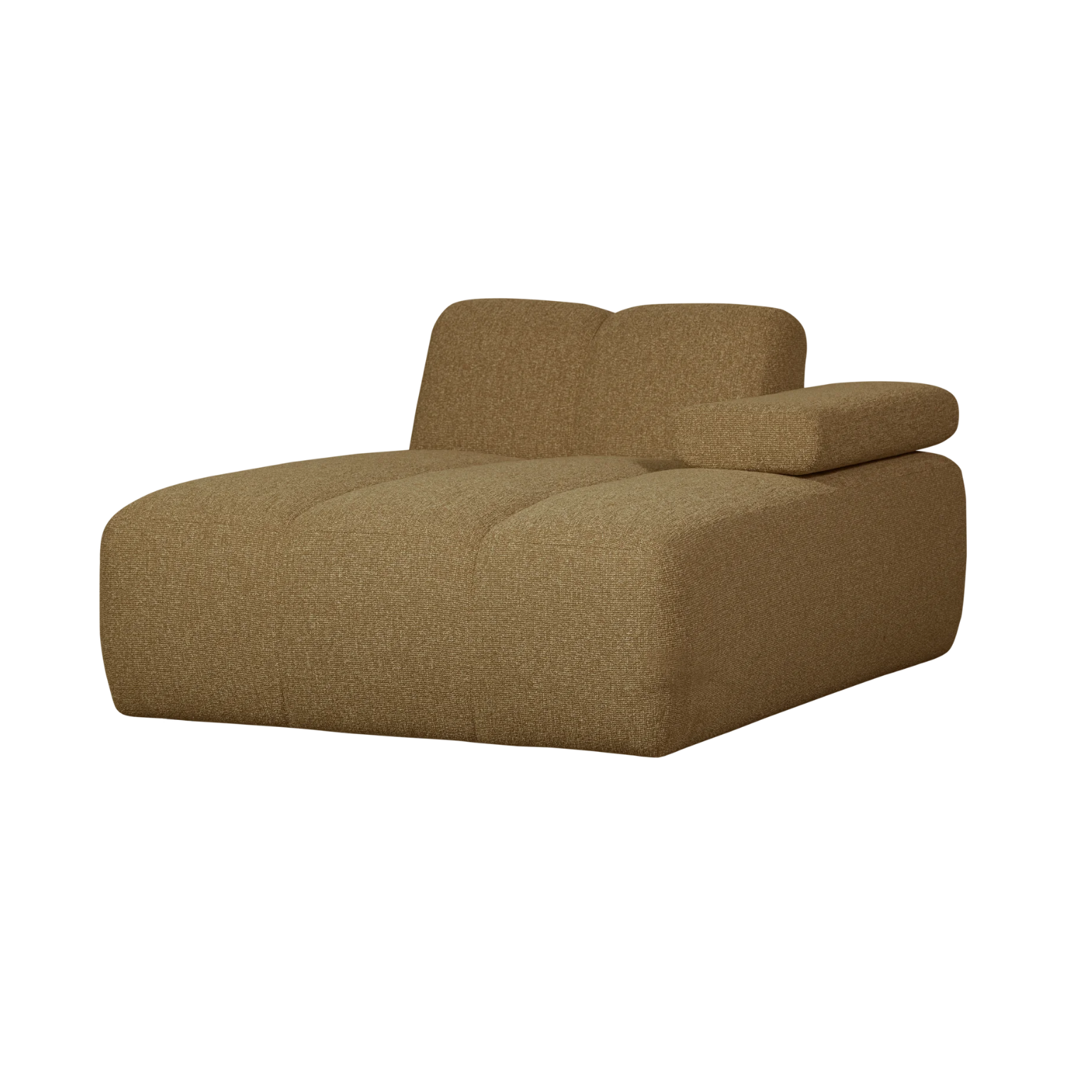 Modulares Sofa MOJO - rechter Chaiselongue in dunklem Honig-Bouclé