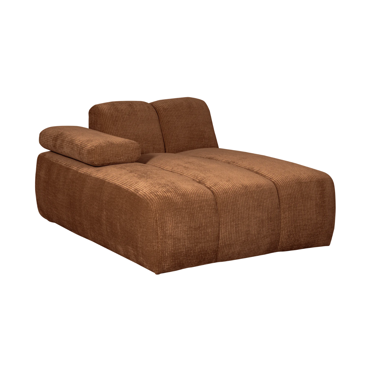 Modulares Sofa MOJO - linksseitiger Chaiselongue aus braunem Cord