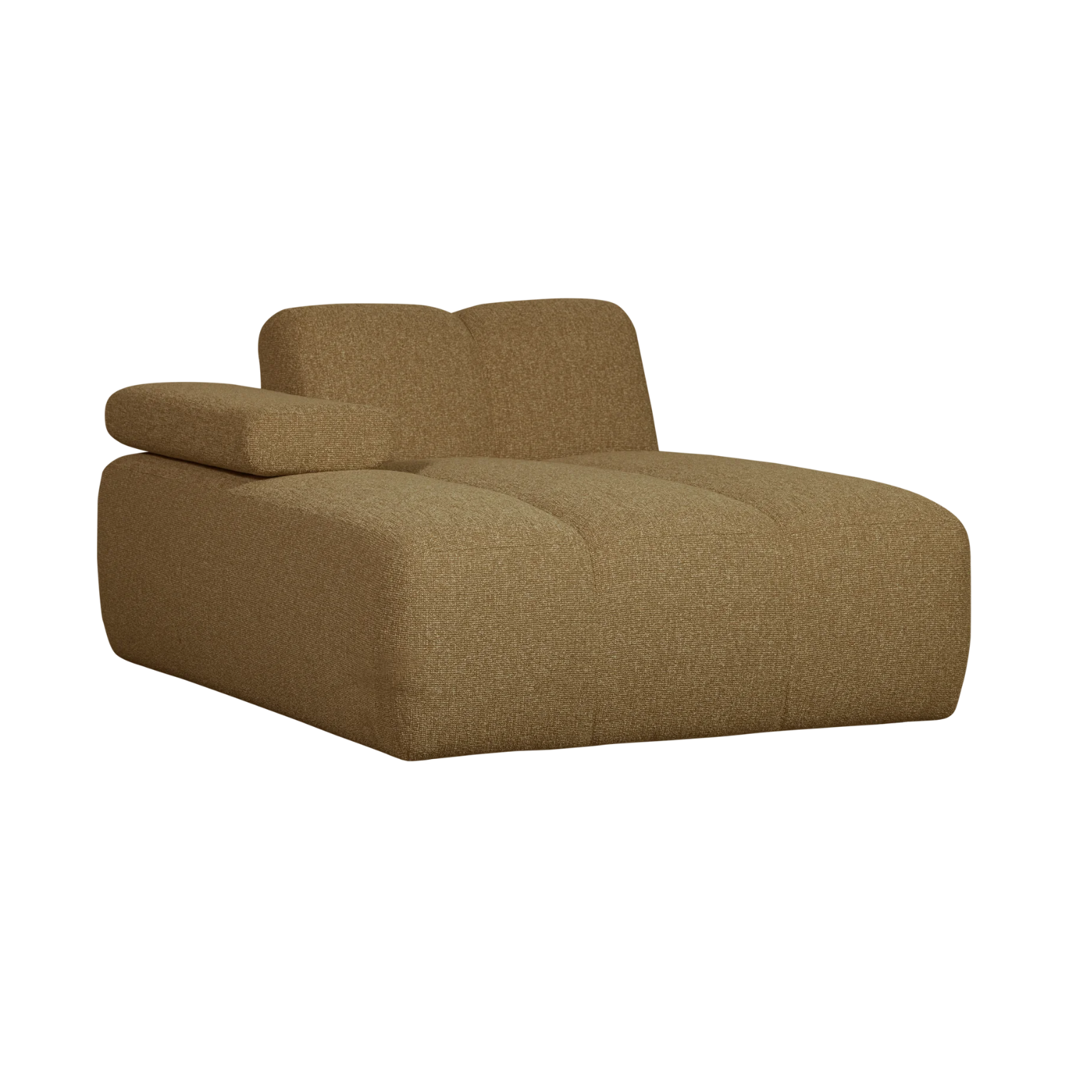 Modulares Sofa MOJO - linksseitiger Chaiselongue in dunklem Honig-Bouclé