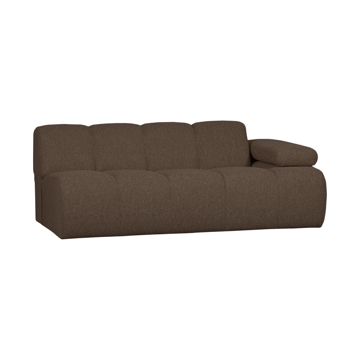 Modulares Sofa MOJO - 2-sitziges Element rechtsseitig dunkelbraun Bouclé