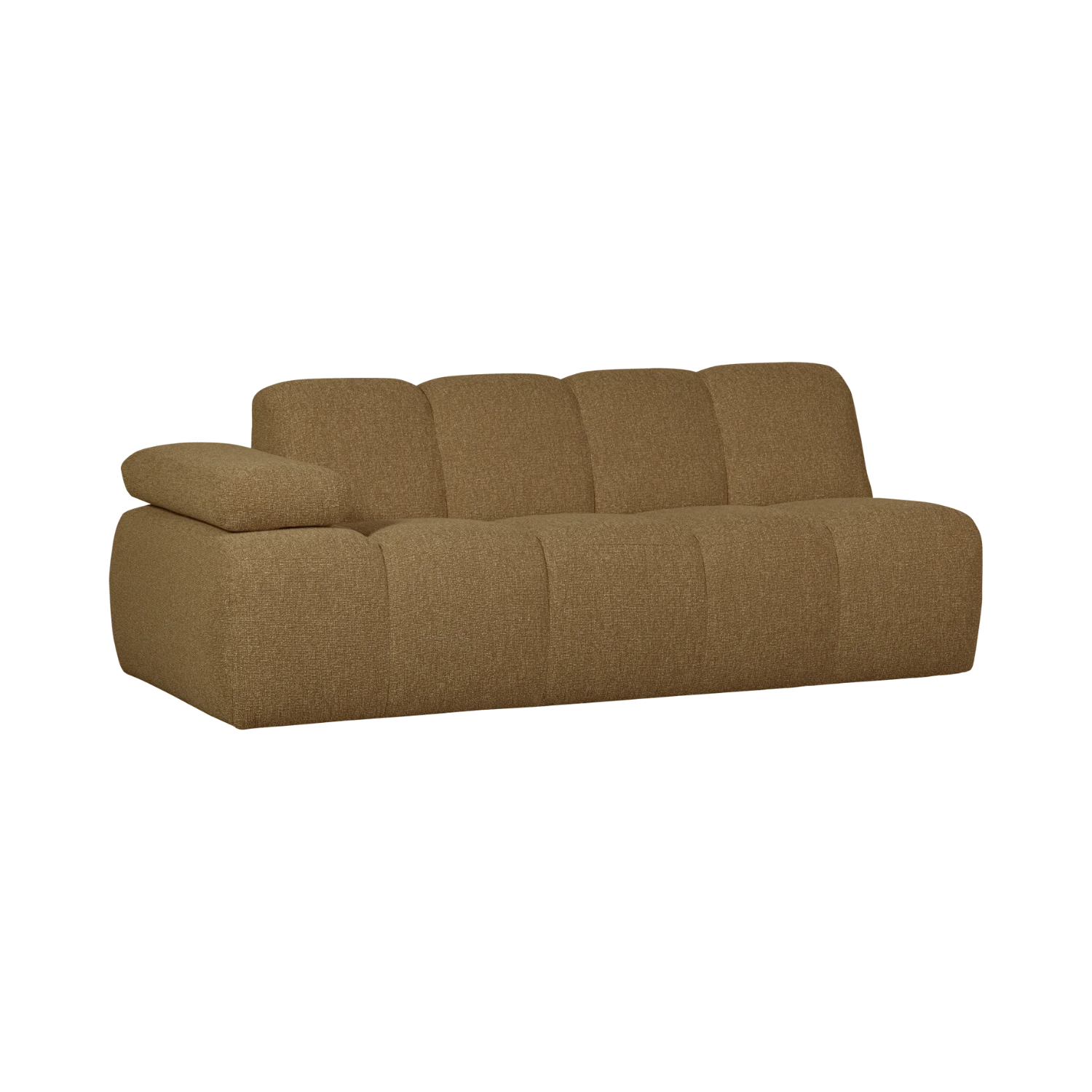 Modulares Sofa MOJO - 2-sitziges Element linksseitig in dunklem Honig-Bouclé