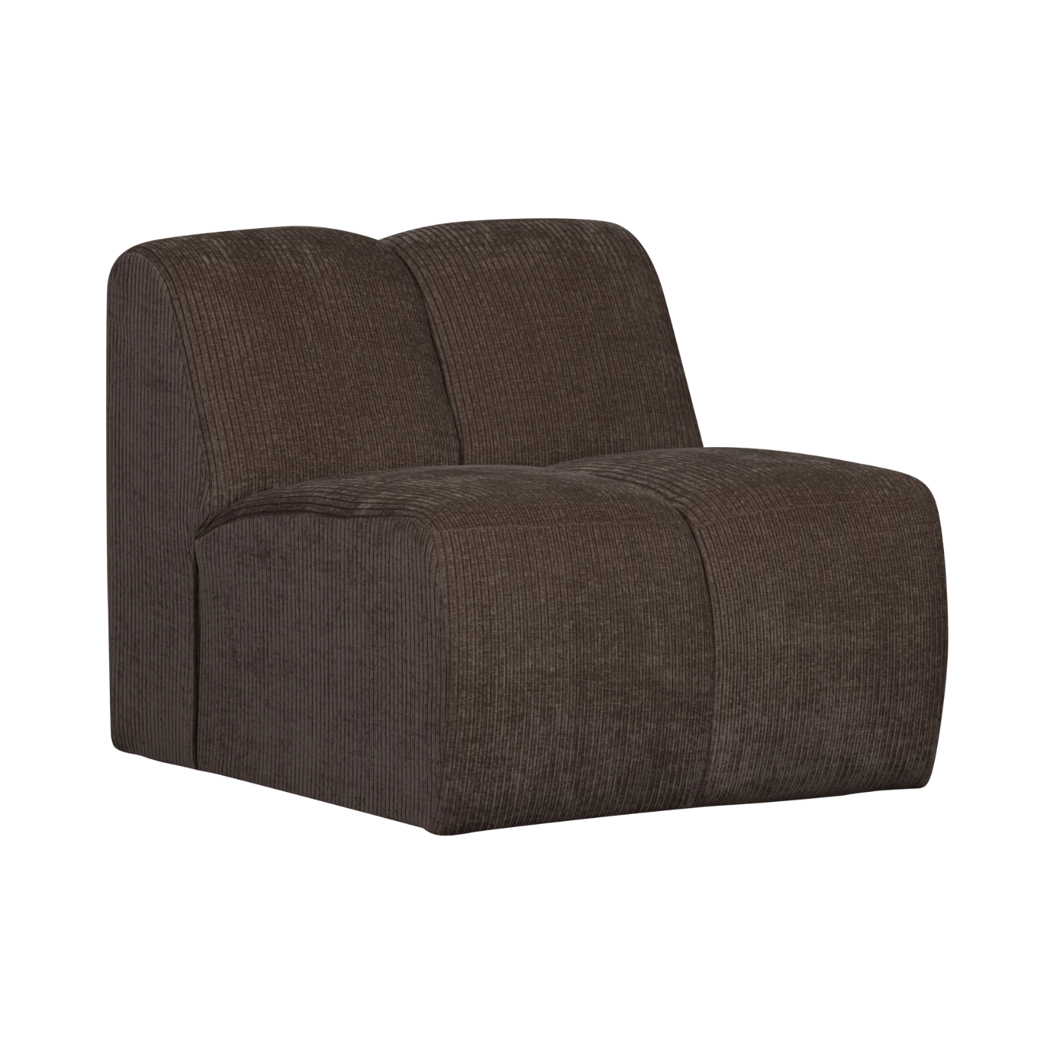 Modulares Sofa MOJO - 1-sitziges Element in dunkelbraunem Cord