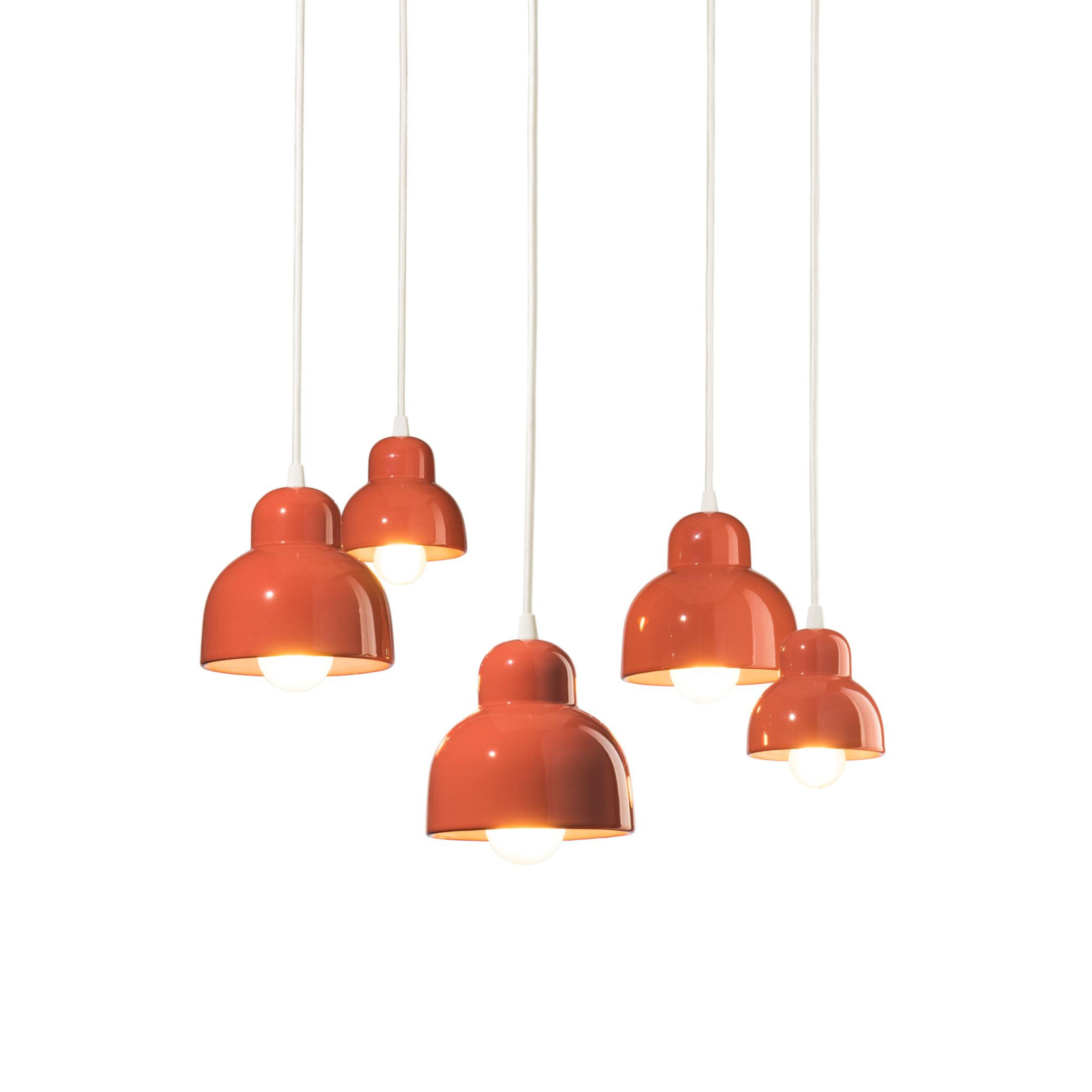 Orange ceramic chandelier BERIMBAU