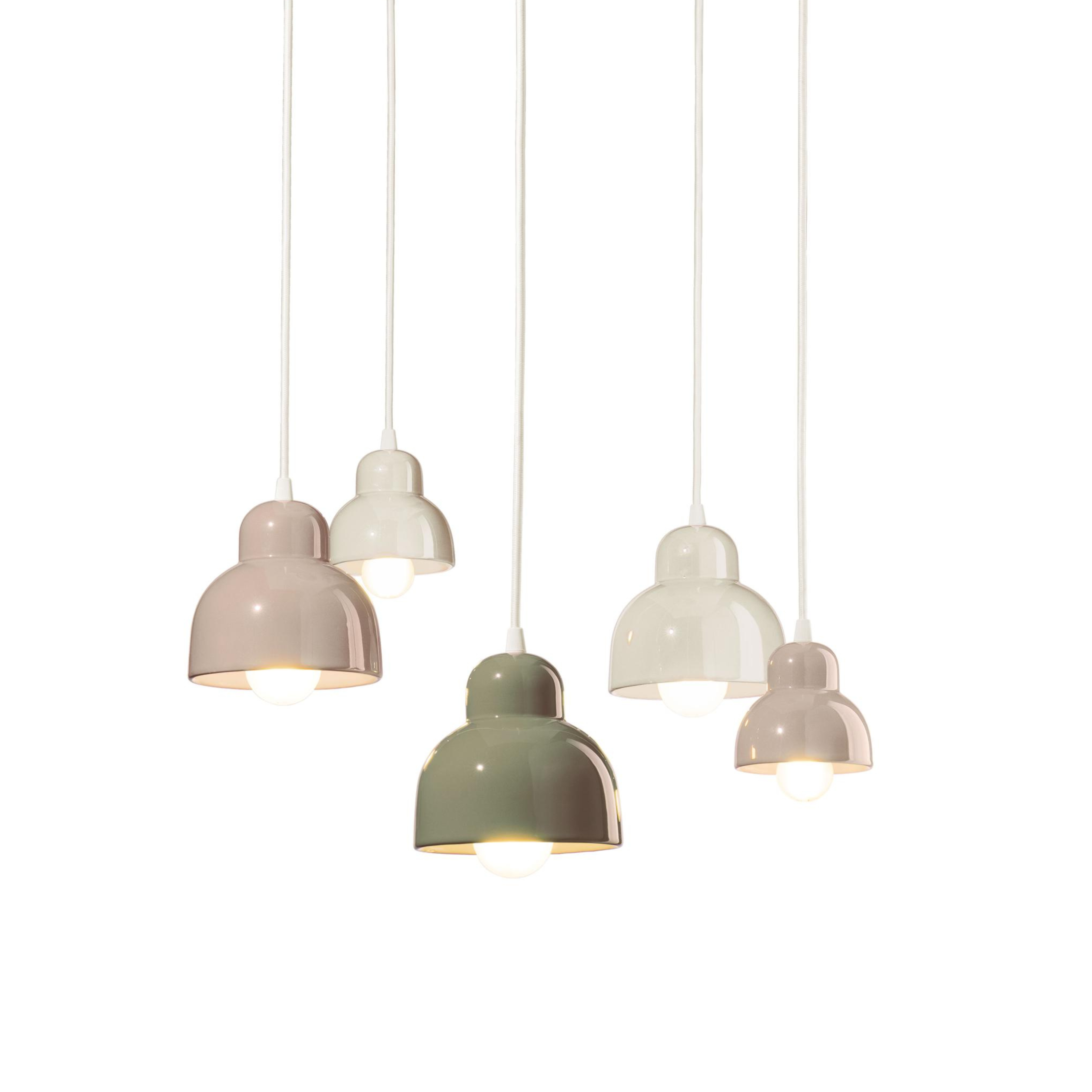 Keramikleuchter BERIMBAU MIX creme mit beige und salbei