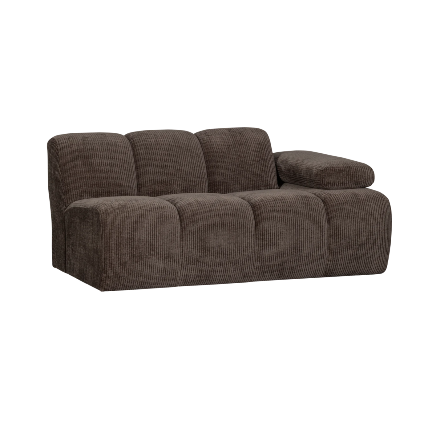 Modulares Sofa MOJO - 1,5-sitziges Element rechtsseitig dunkelbraun Cord