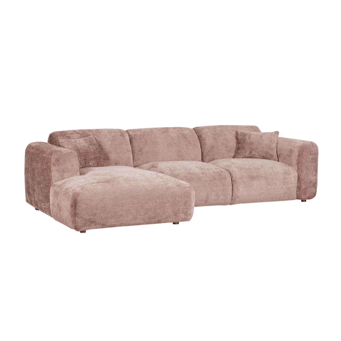 Modularer, linksseitiger Ecksofa CLOUD in Rosa