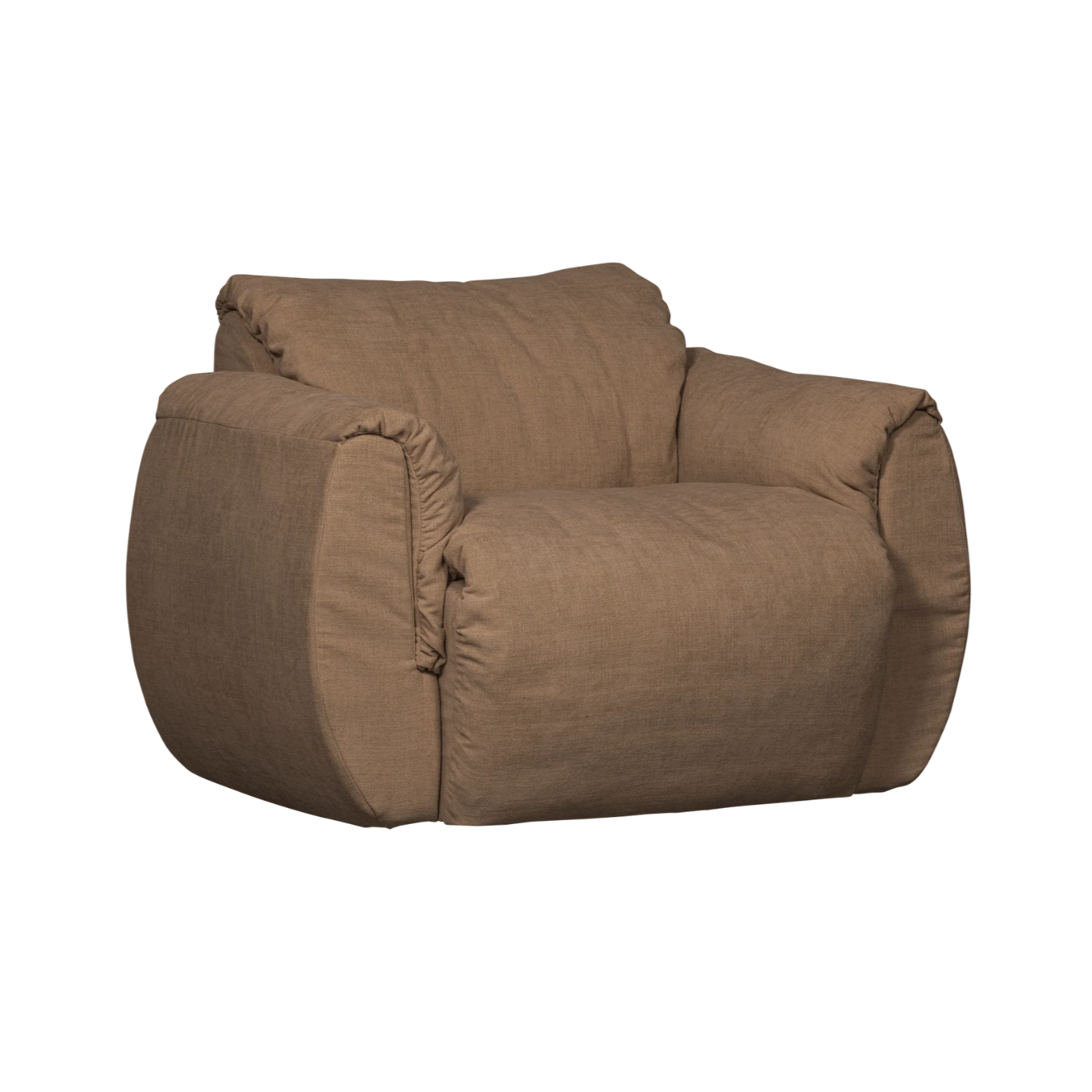 BAGGY brown swivel armchair