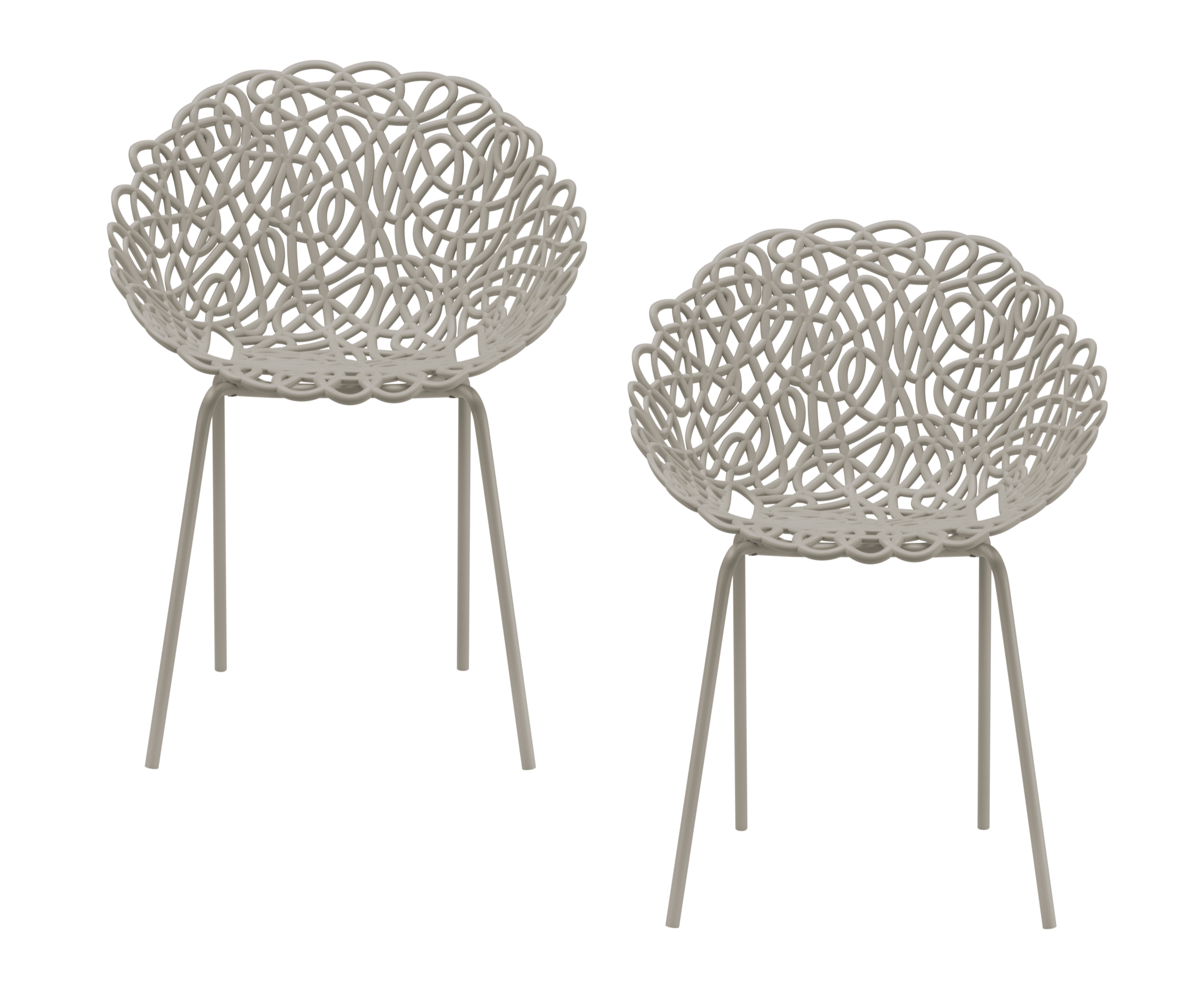 BACANA Gartenstuhl-Set grau
