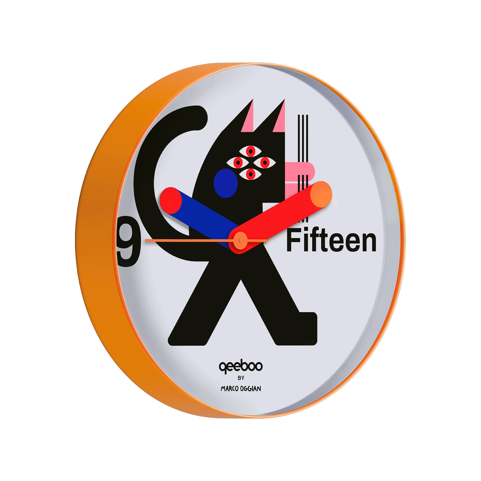 BLACK CAT white wall clock