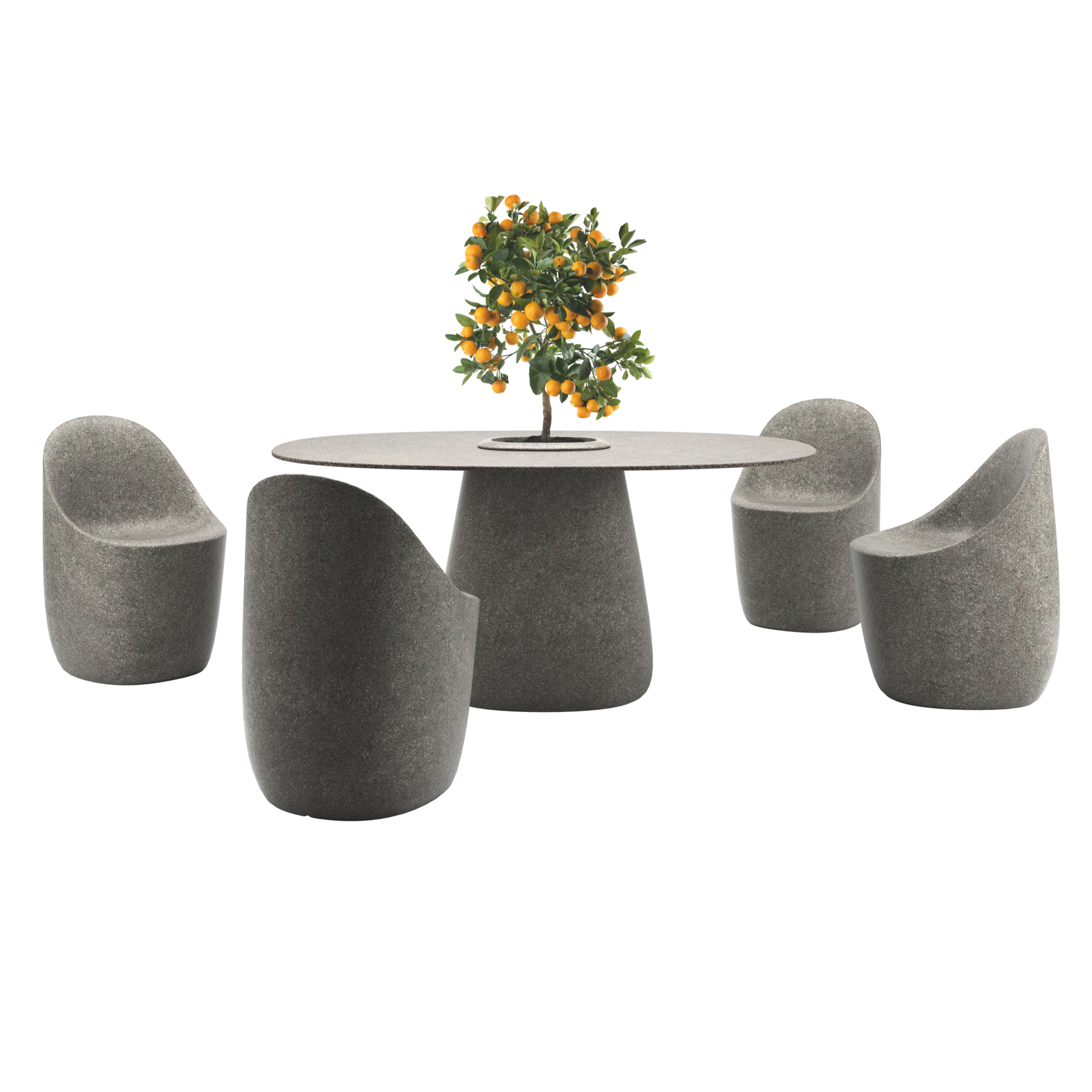 Gartentisch mit Behälter COBBLE grau