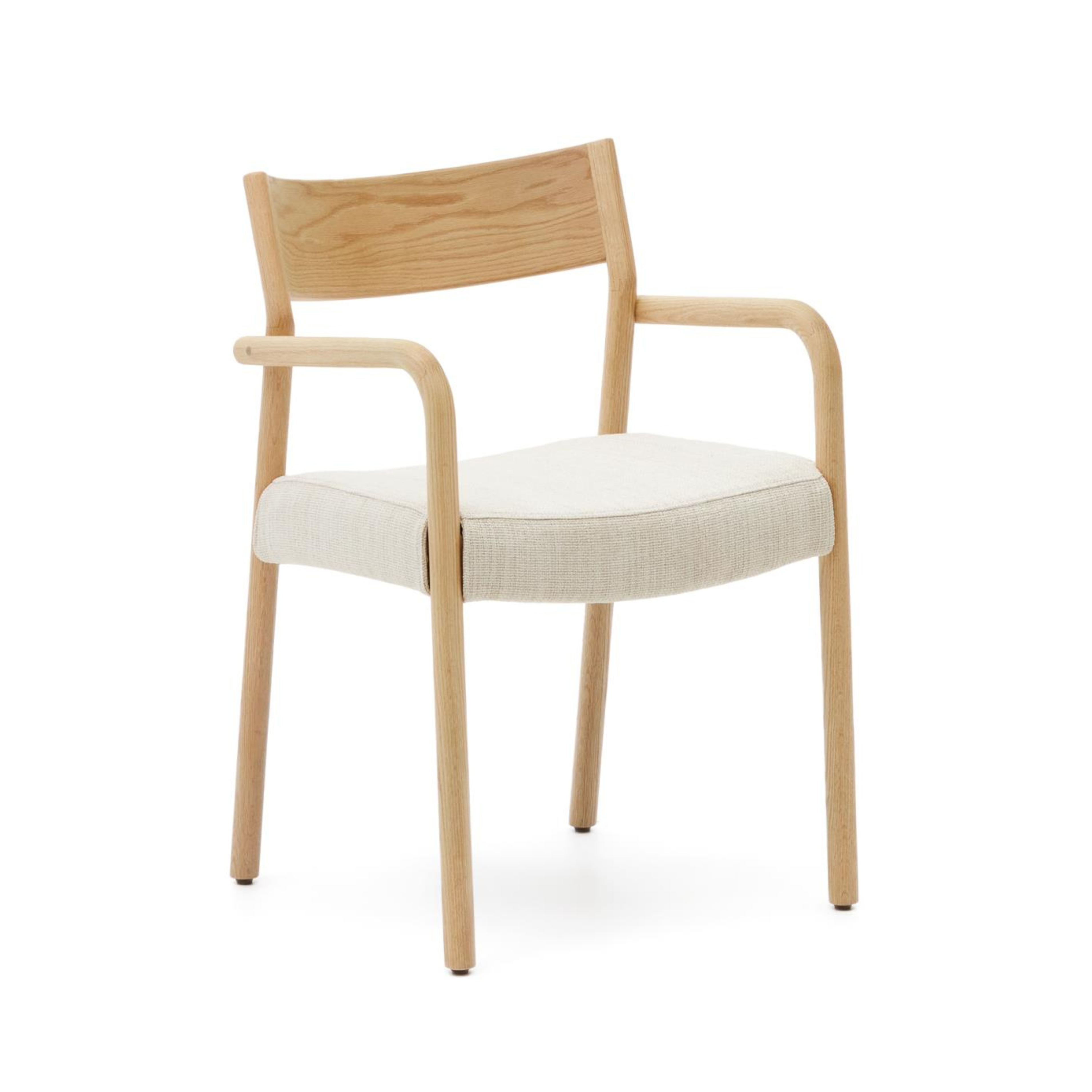 FALCONERA Stuhl beige Chenille mit Eichengestell