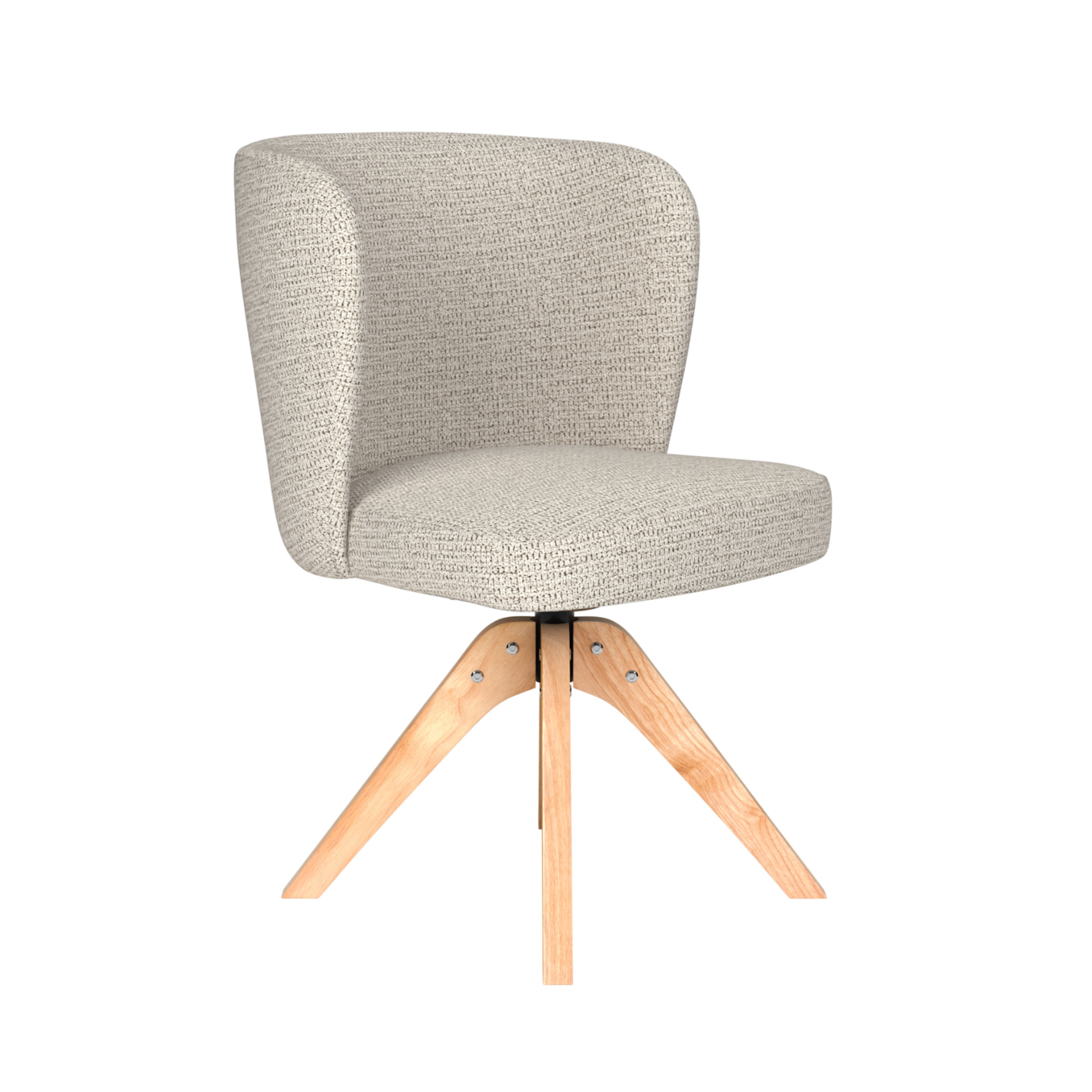 STAN swivel chair light gray with wooden base