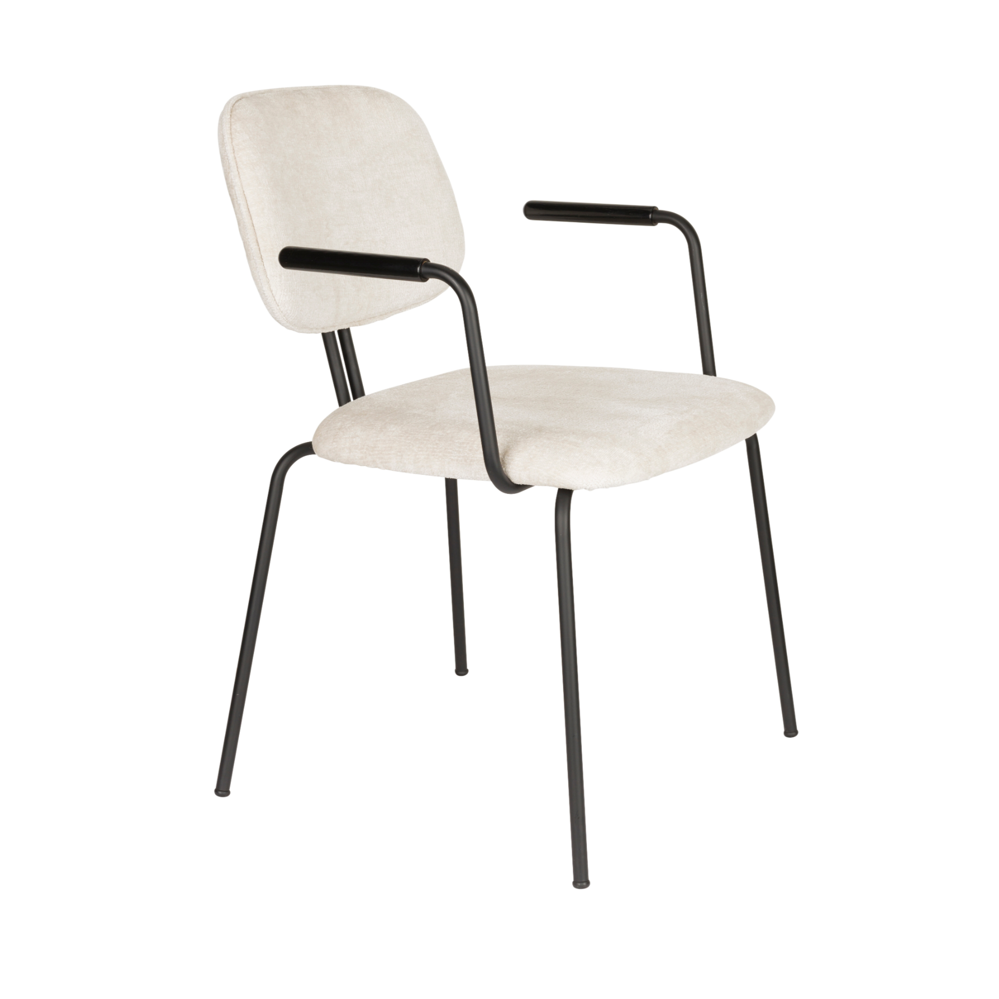 BOUTON Armchair in White with Black Base