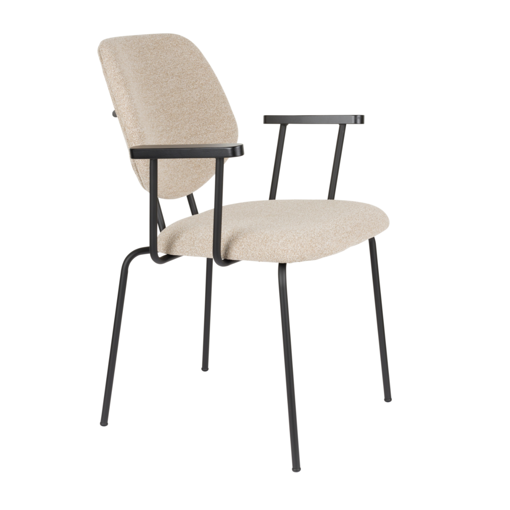 ZELO Armchair in Beige with Black Base
